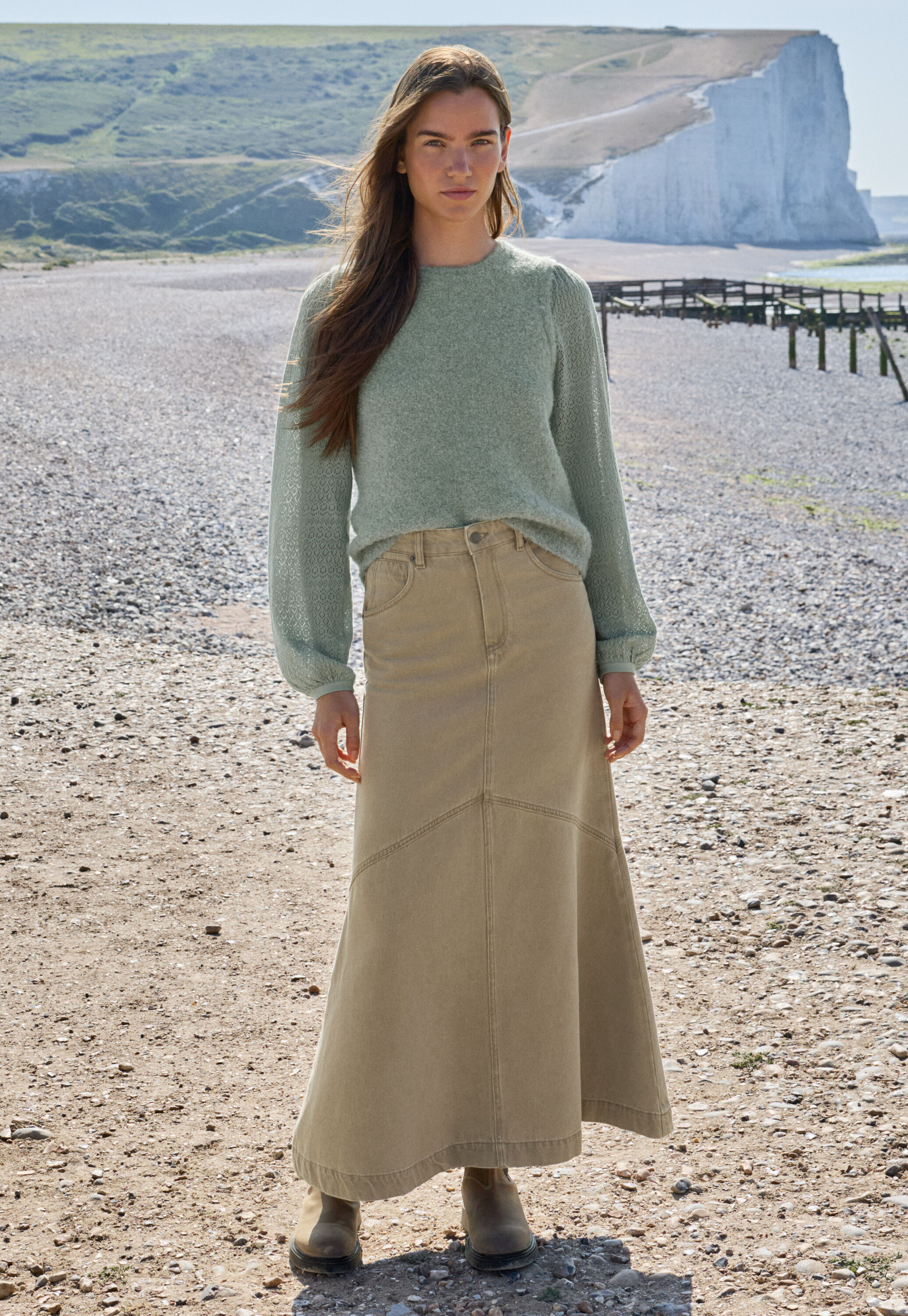 A-Line denim skirt
