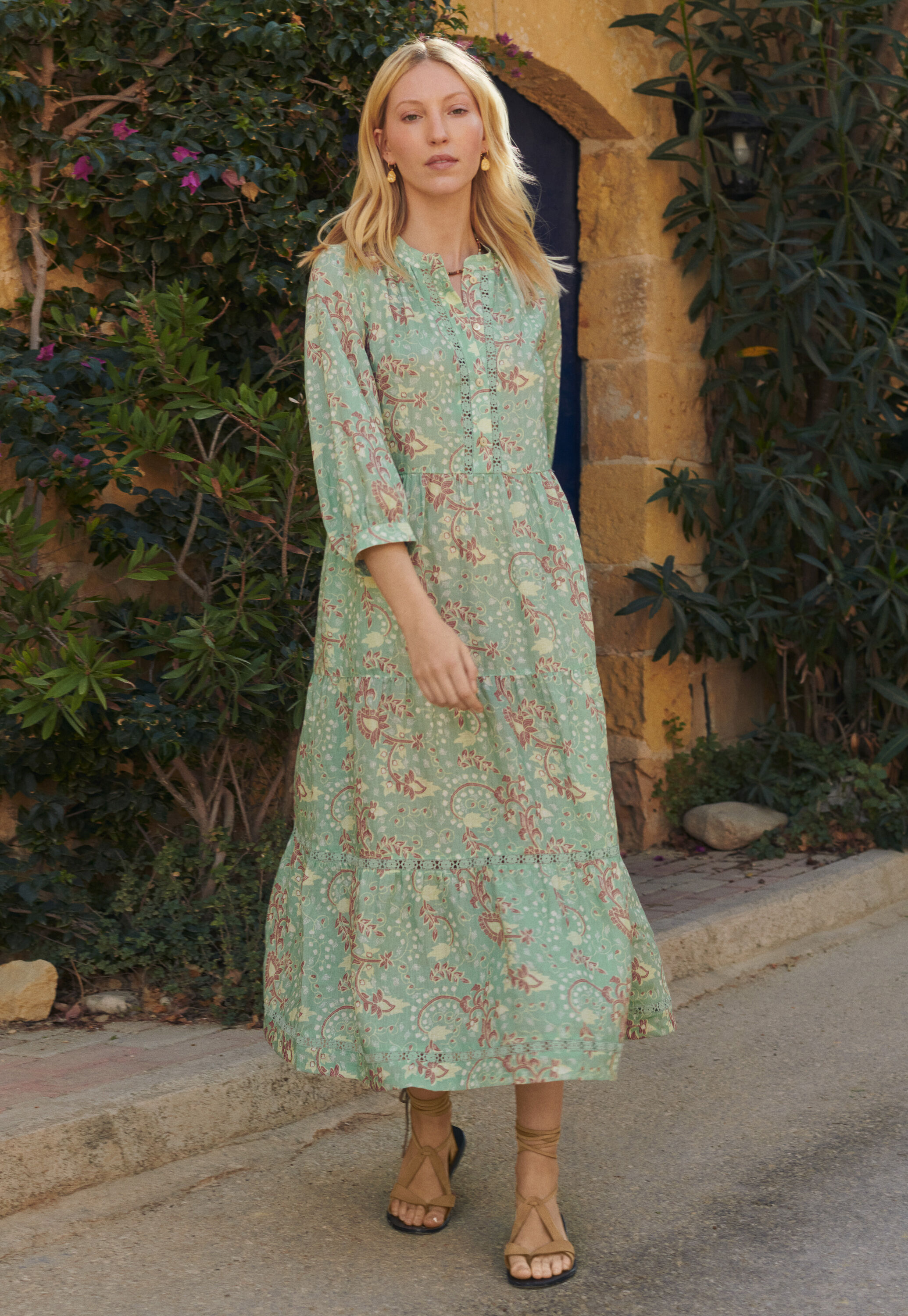 Printed tiered dress