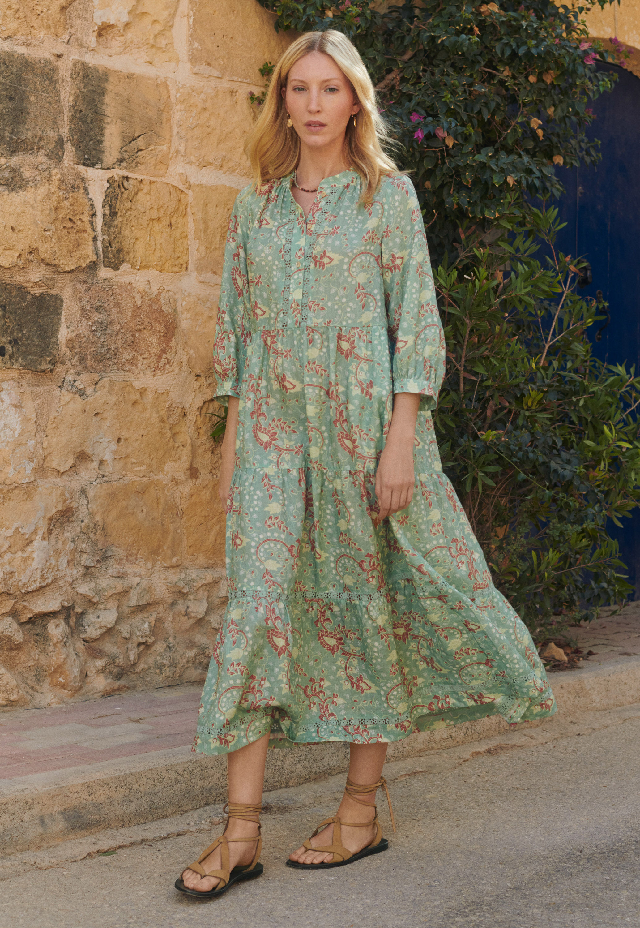 Printed tiered dress