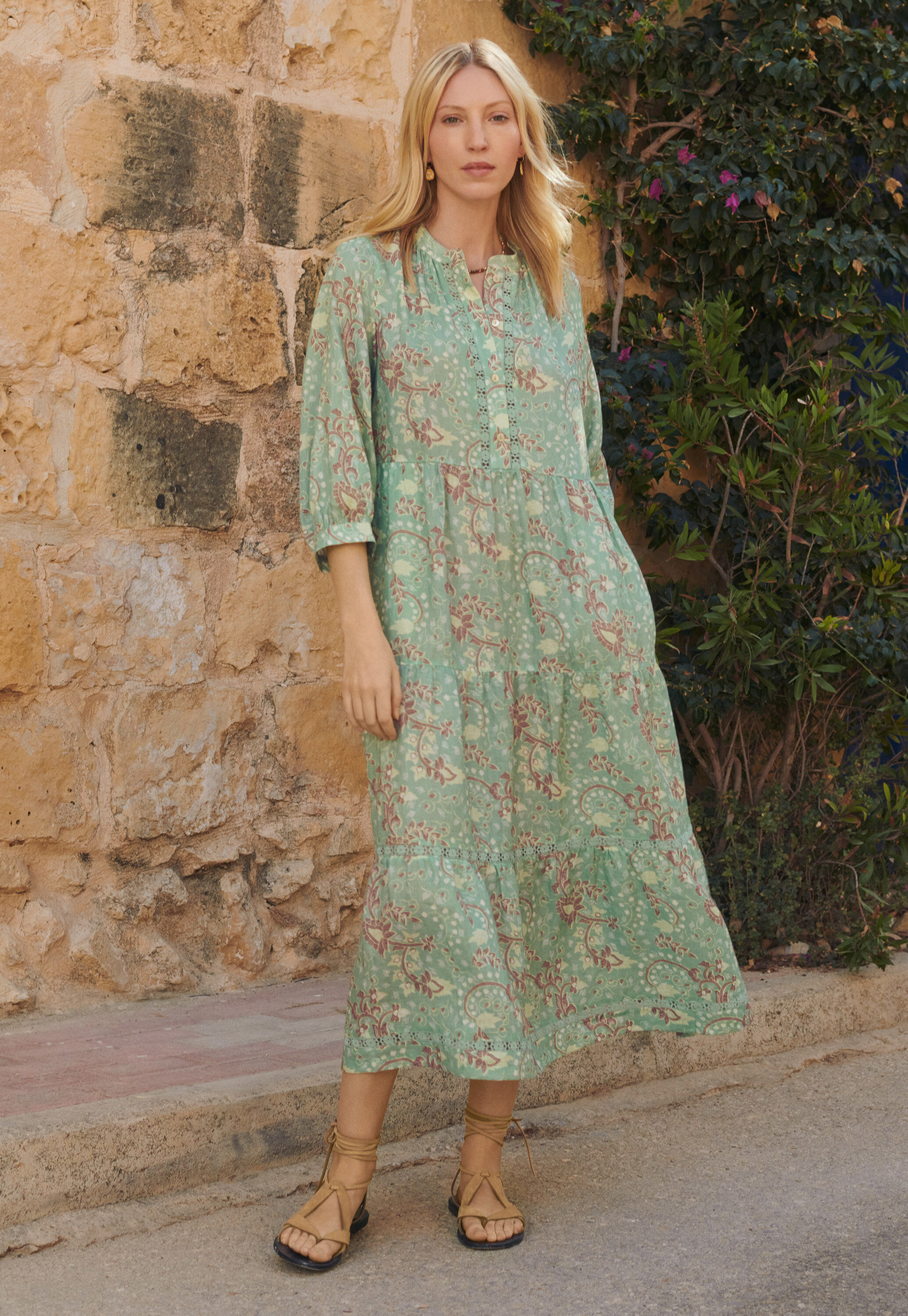 Printed tiered dress
