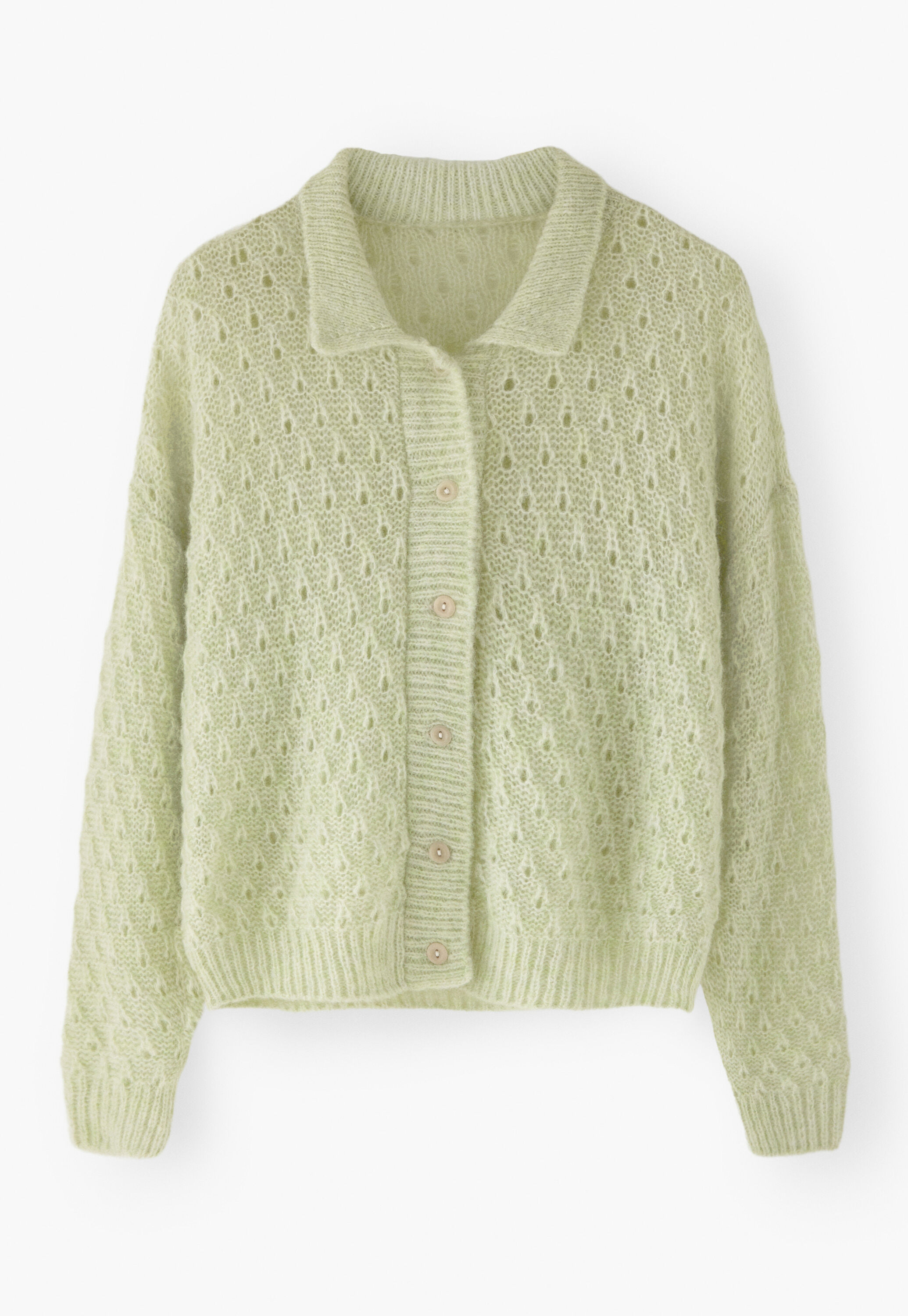 Lace-stitch cardigan