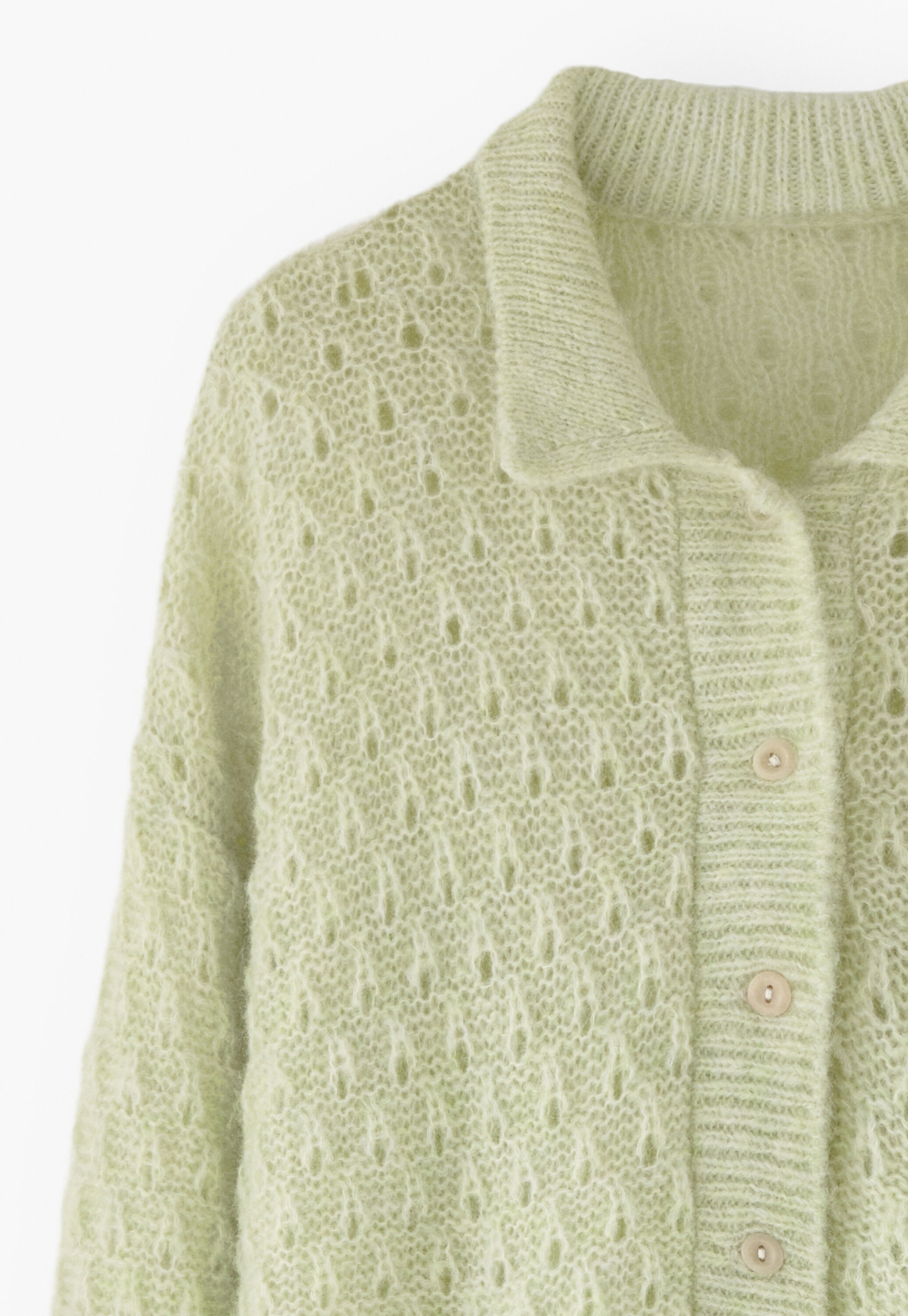 Lace-stitch cardigan