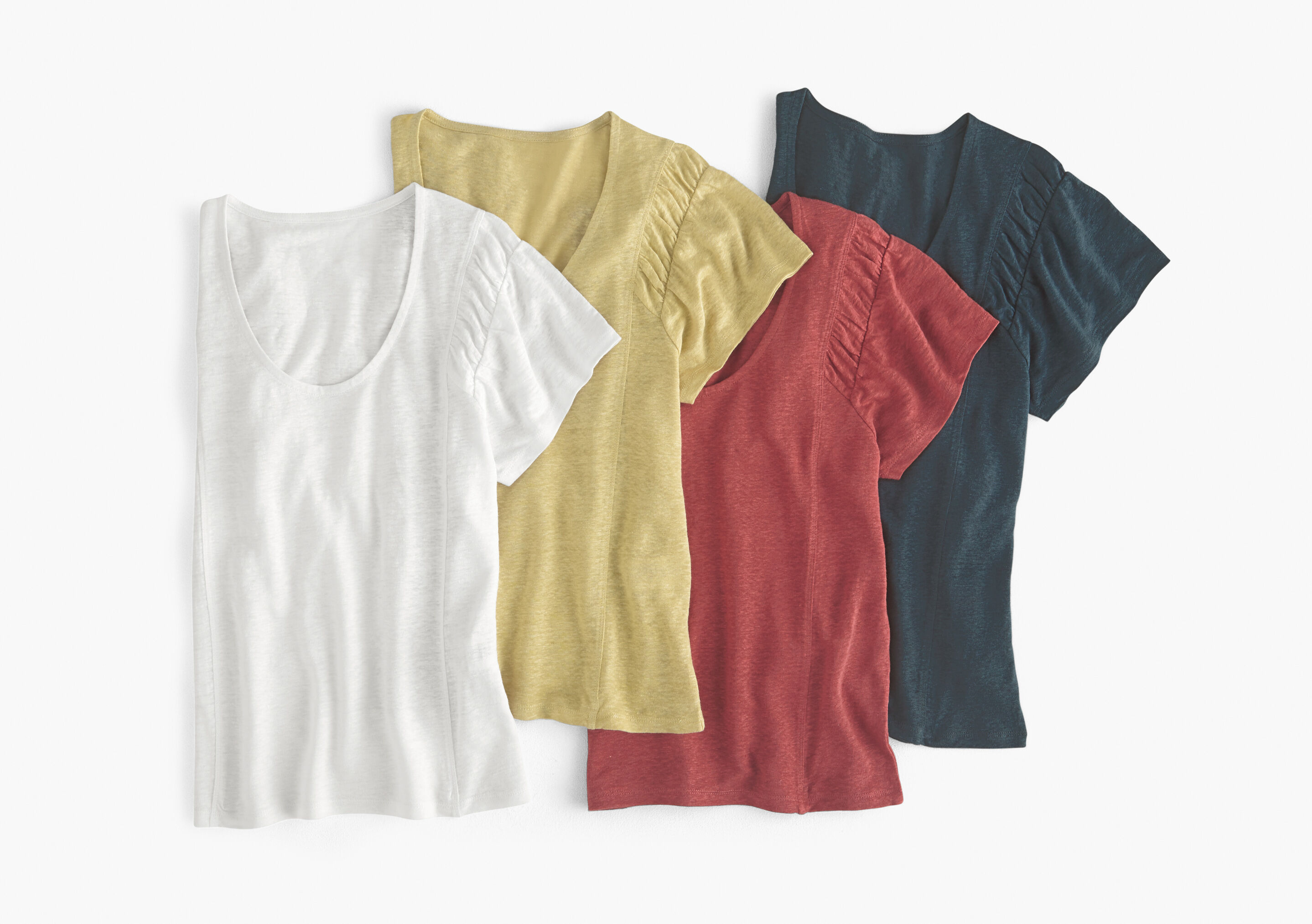Gathered-sleeve top