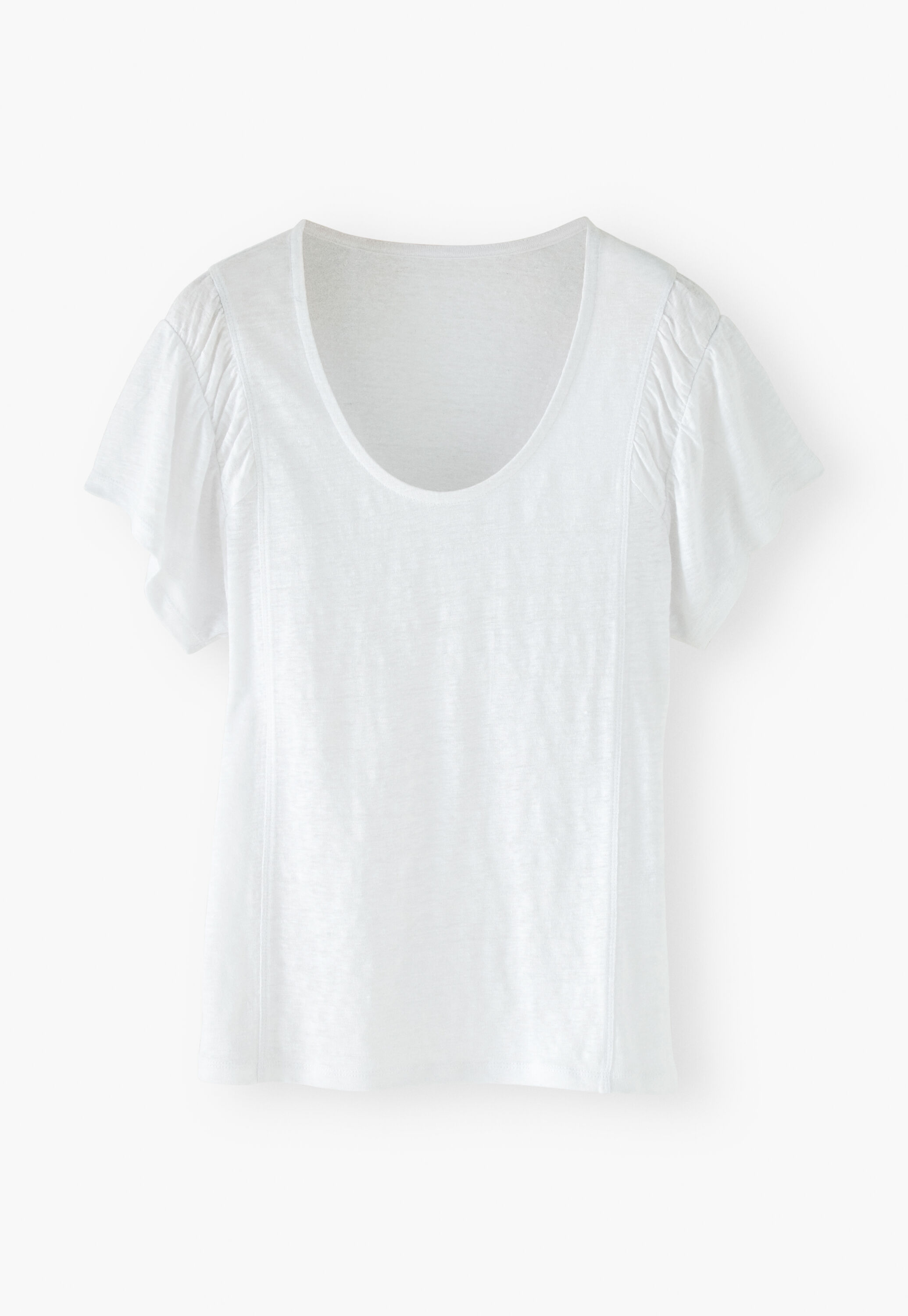 Gathered-sleeve top