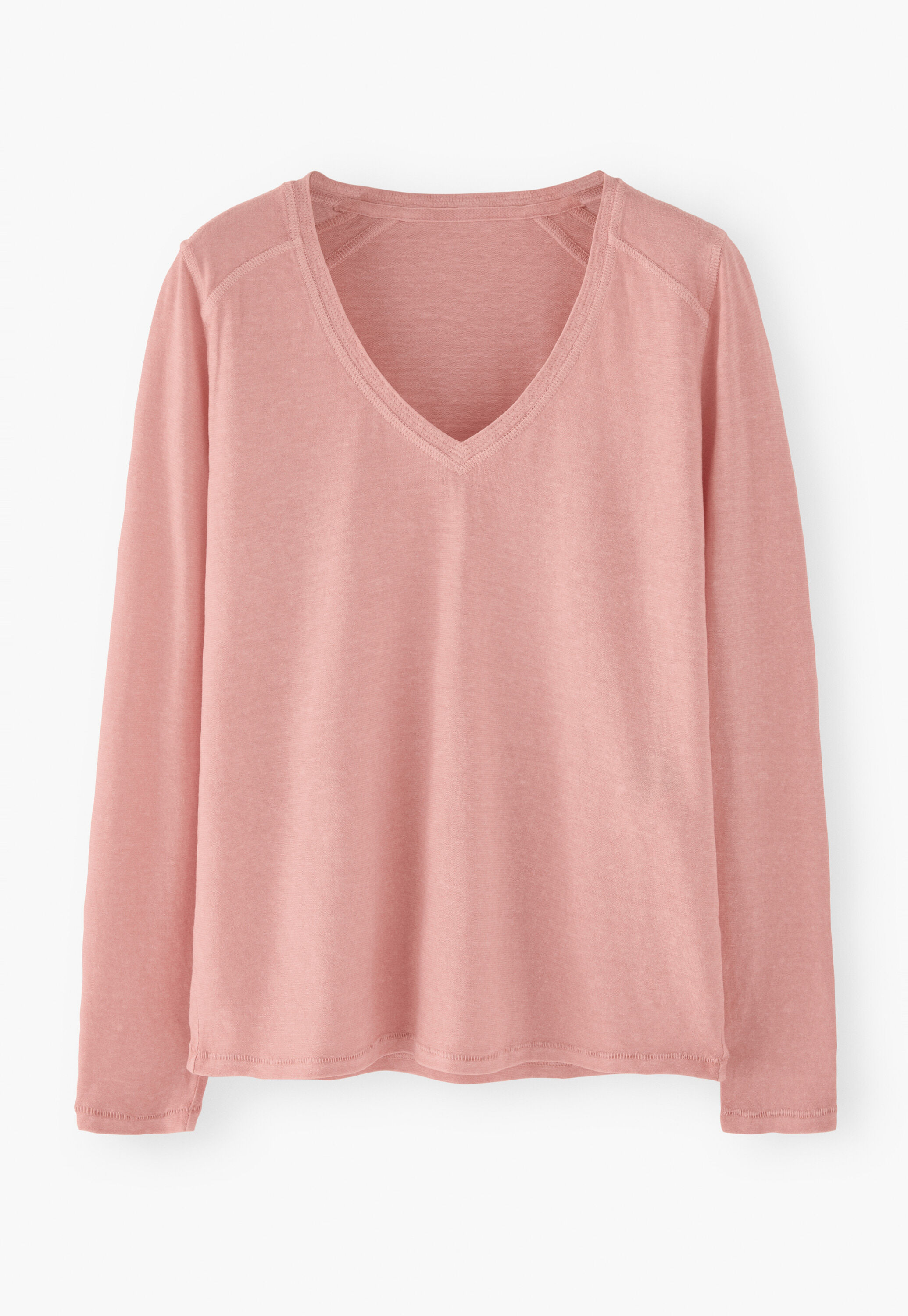 V-neck top, Peach pink, large