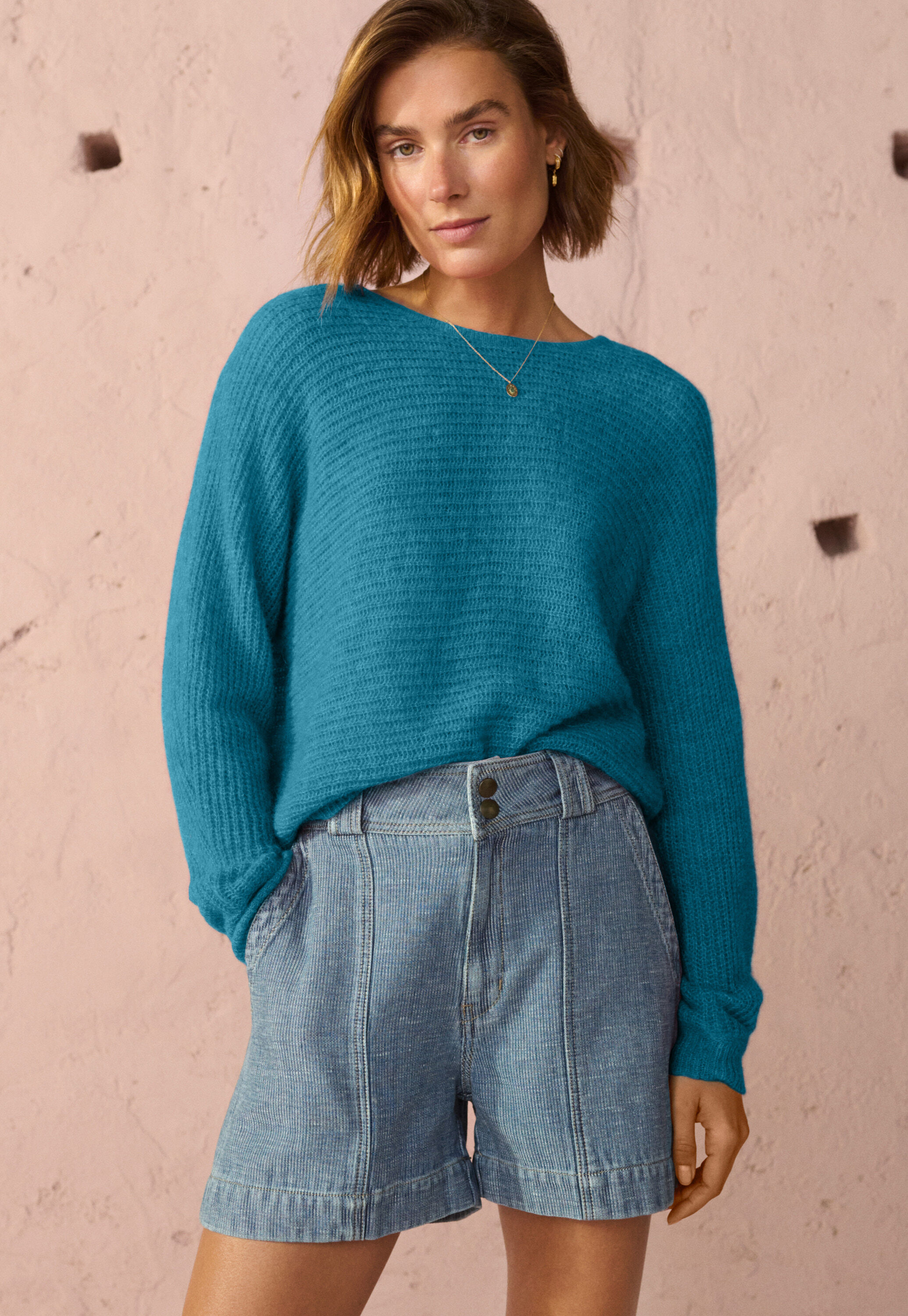 Dolman-sleeve sweater