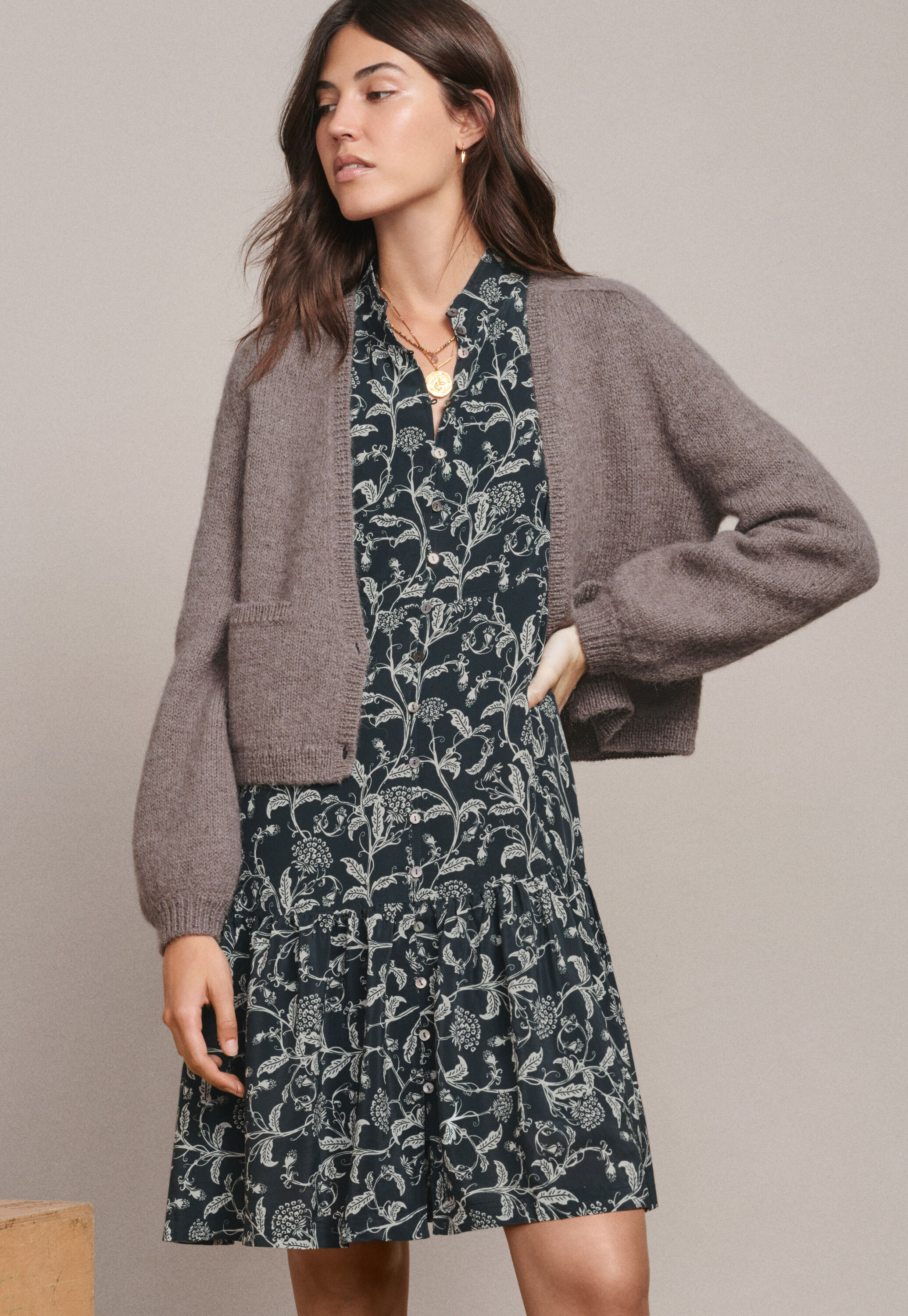Printed tiered dress