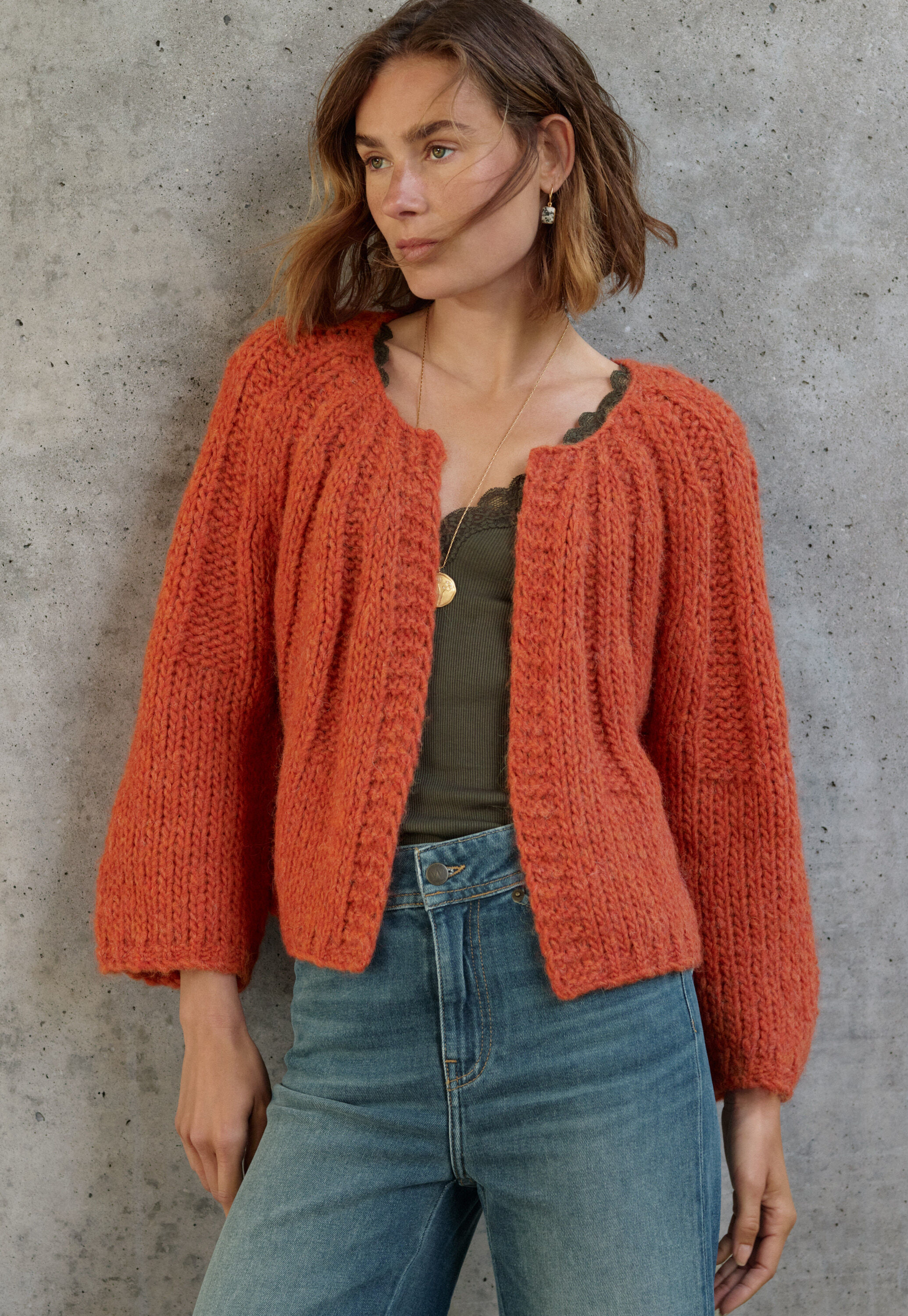 Hand-knit cardigan
