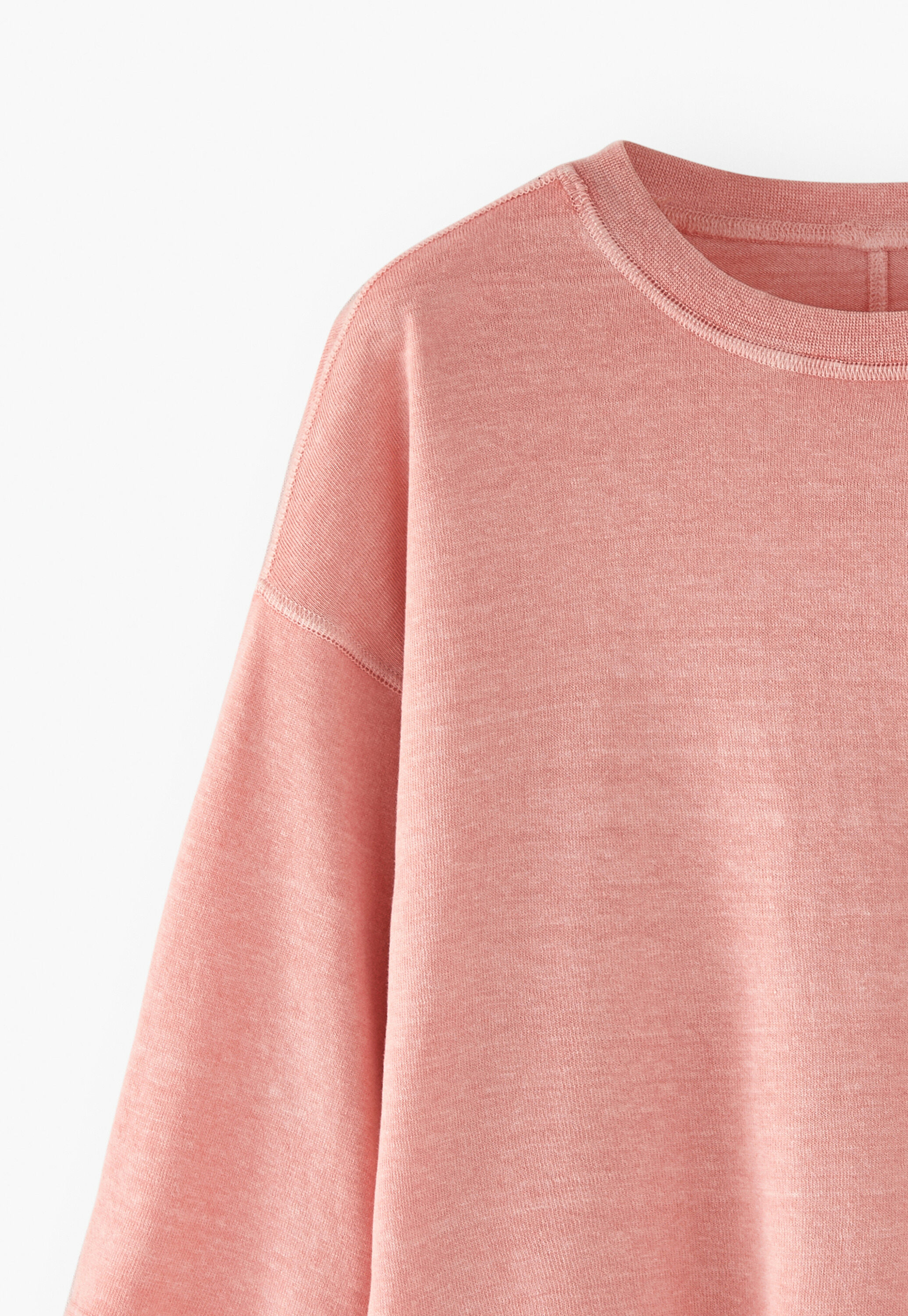 Drop-shoulder top, Peach pink, large