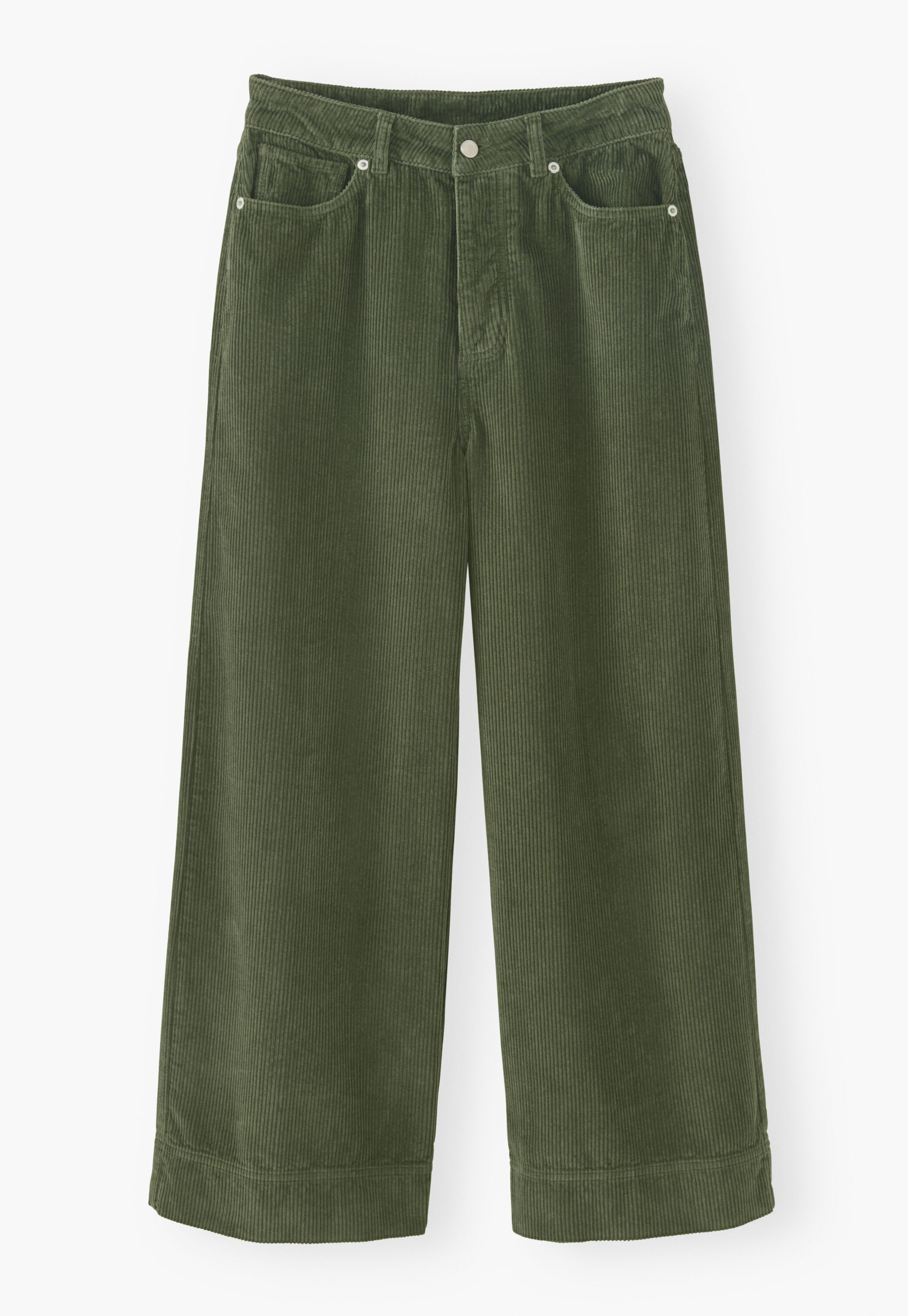 Wide-leg cord trousers