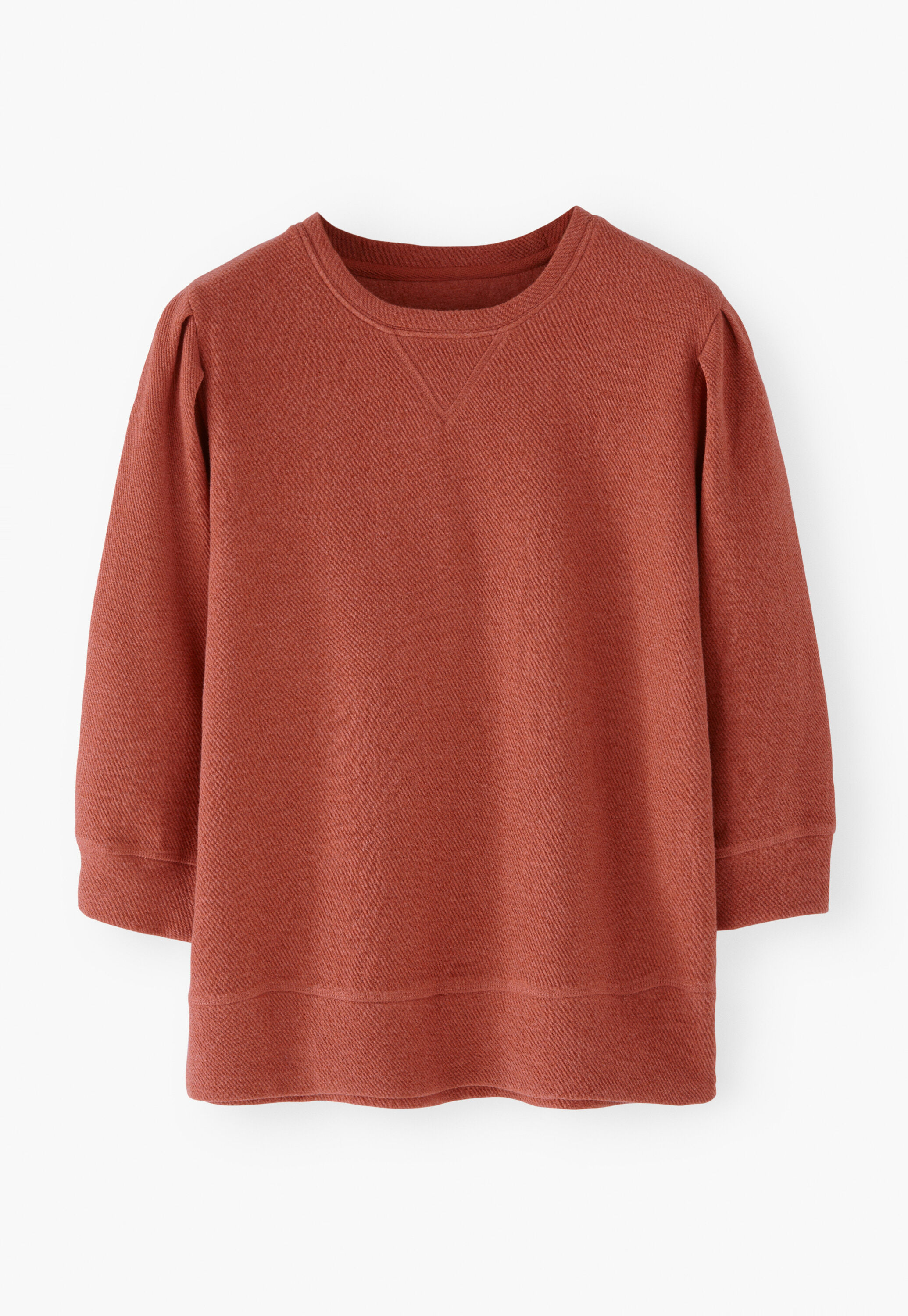 Pleat-sleeve sweatshirt, Sienna, large