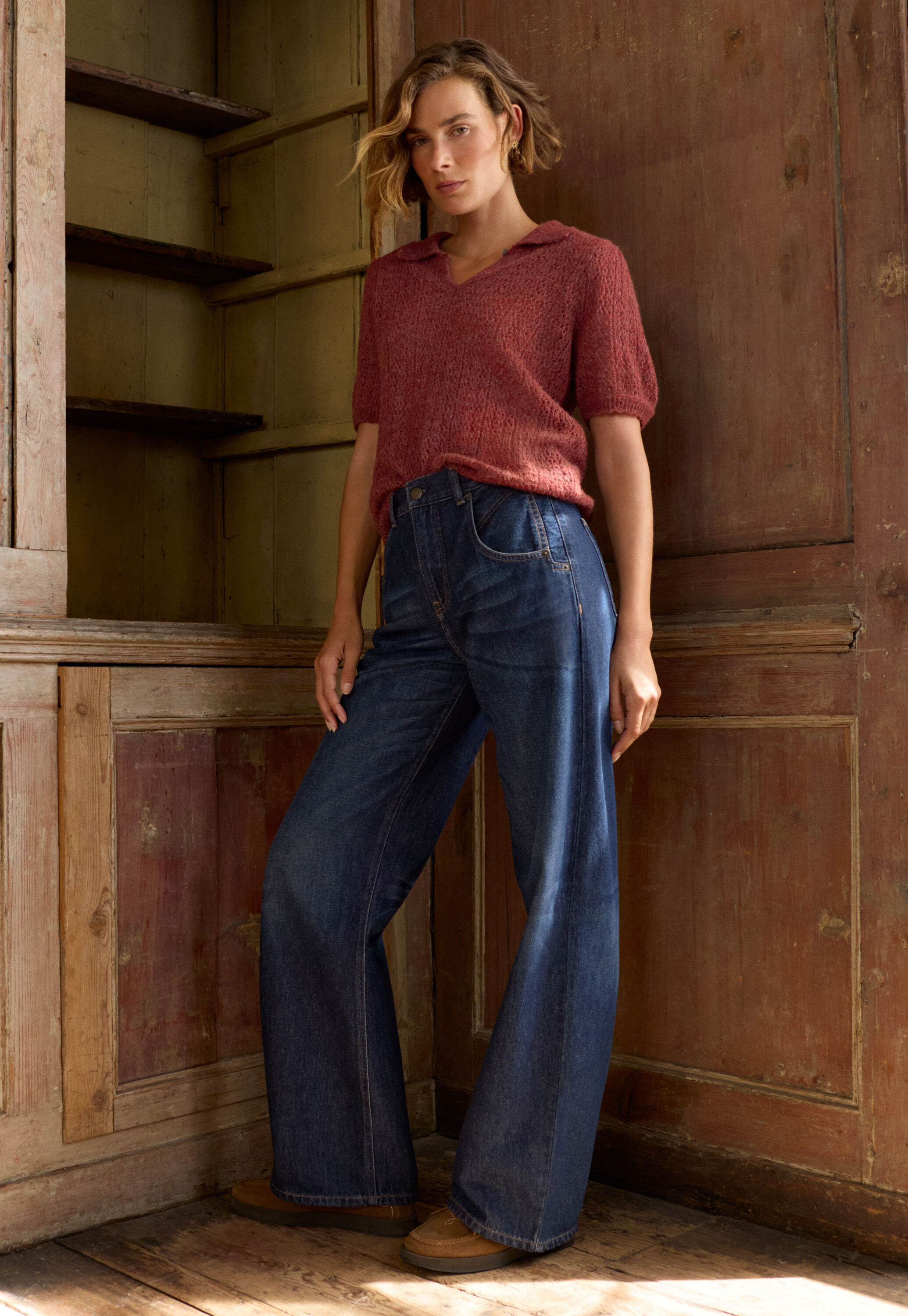 Straight-leg jean, Dark wash, large