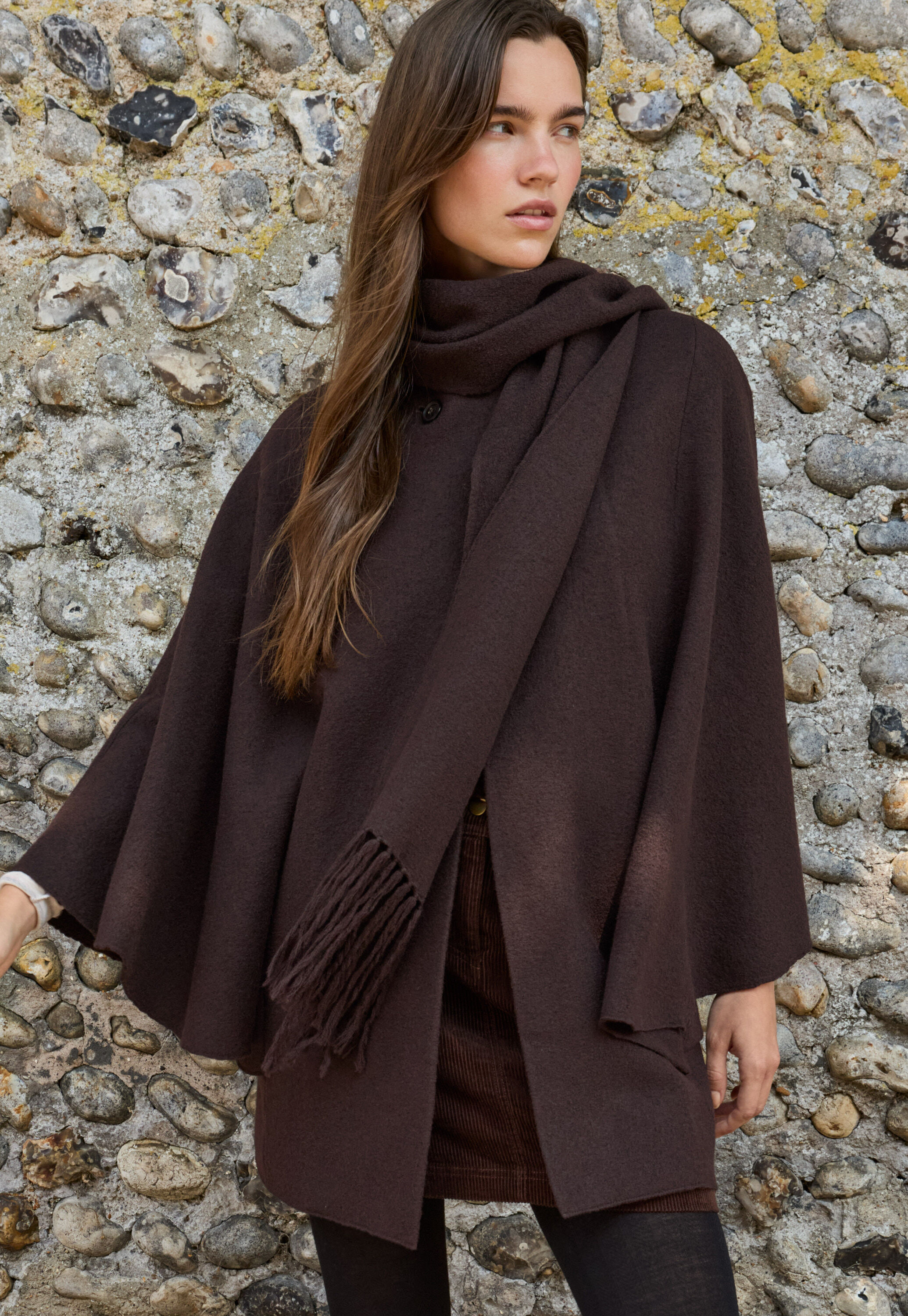 Boiled wool cape