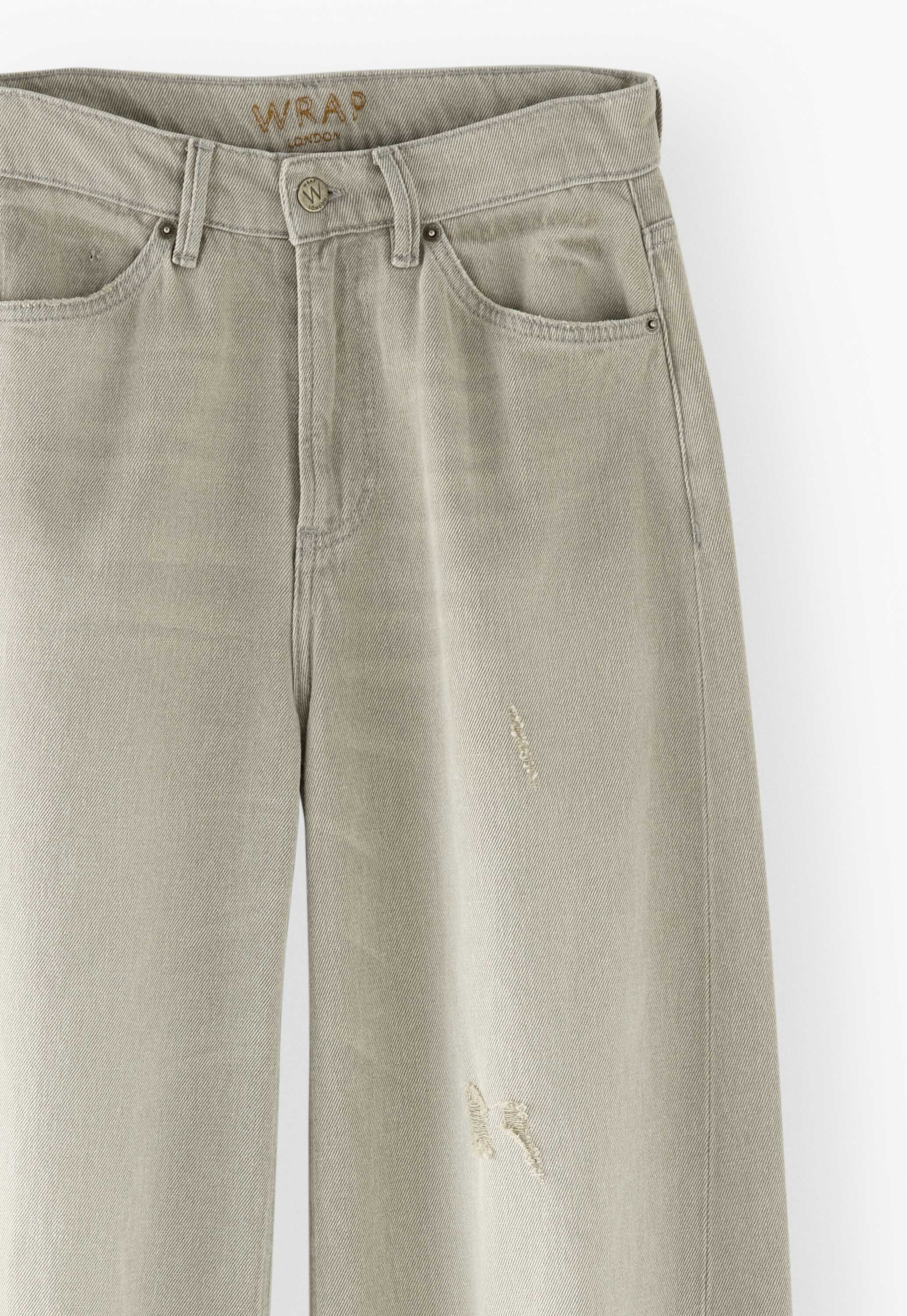 Mid-rise wide-leg jeans, Pale grey, large