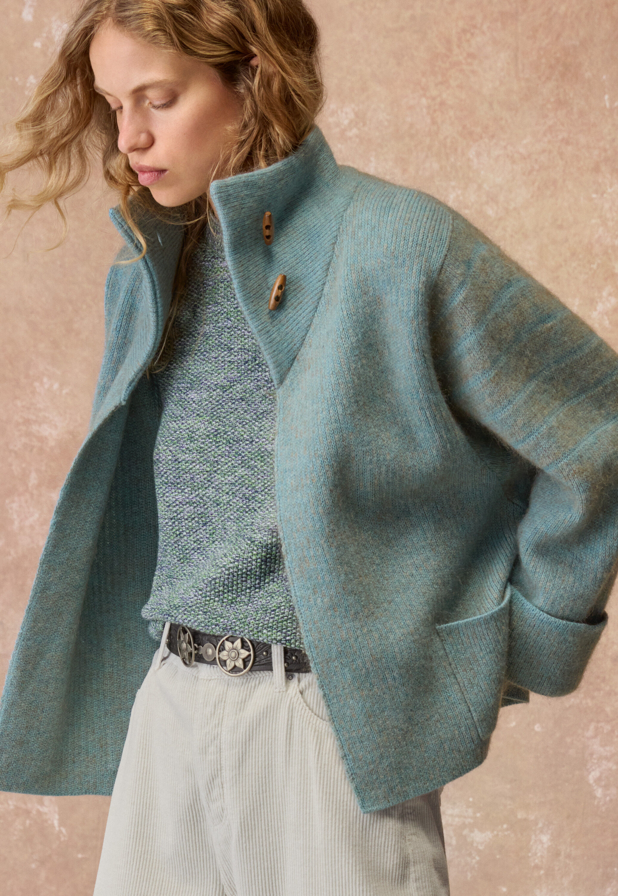 Cable-stitch cardigan