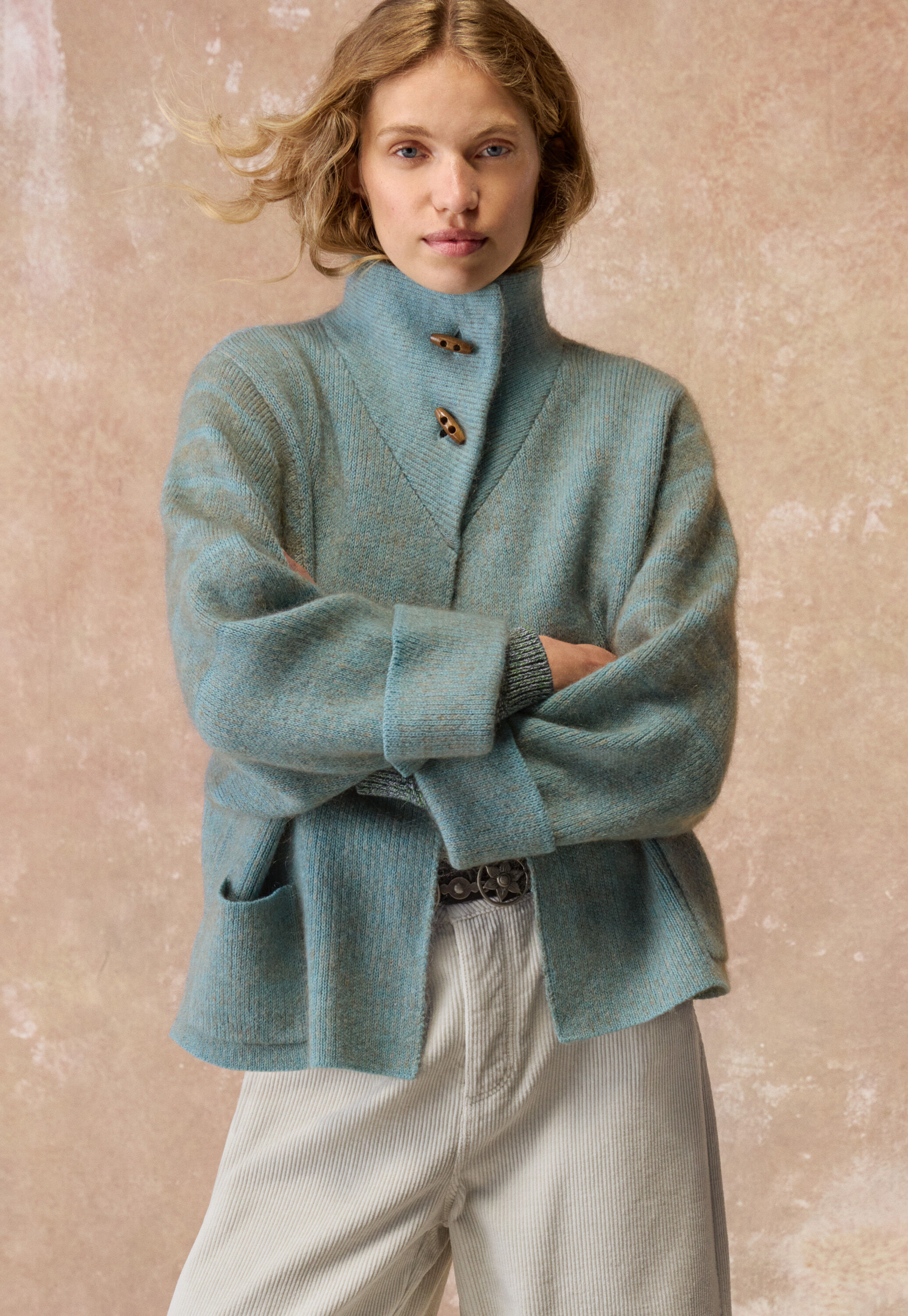 Cable-stitch cardigan