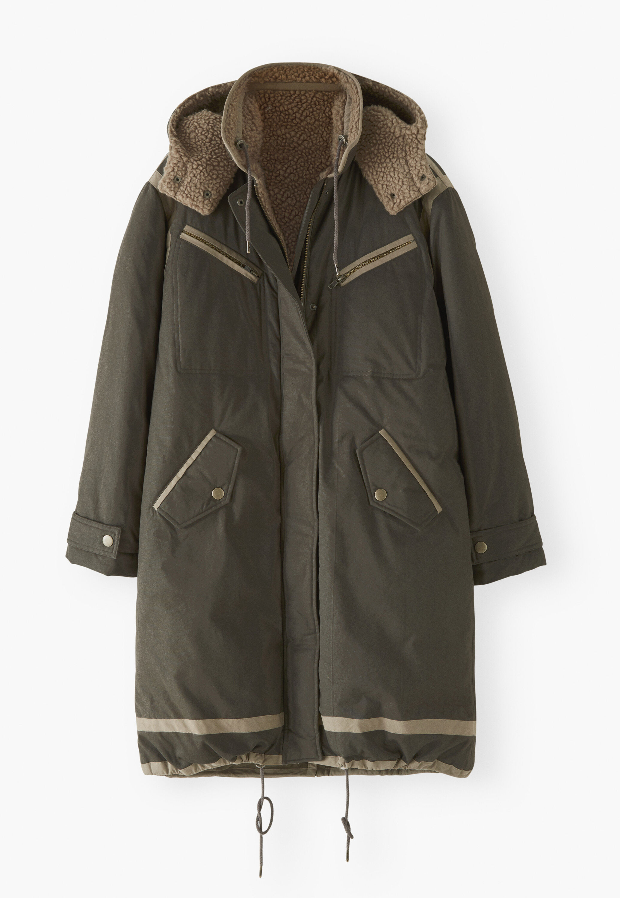 Borg parka, Dark khaki, large