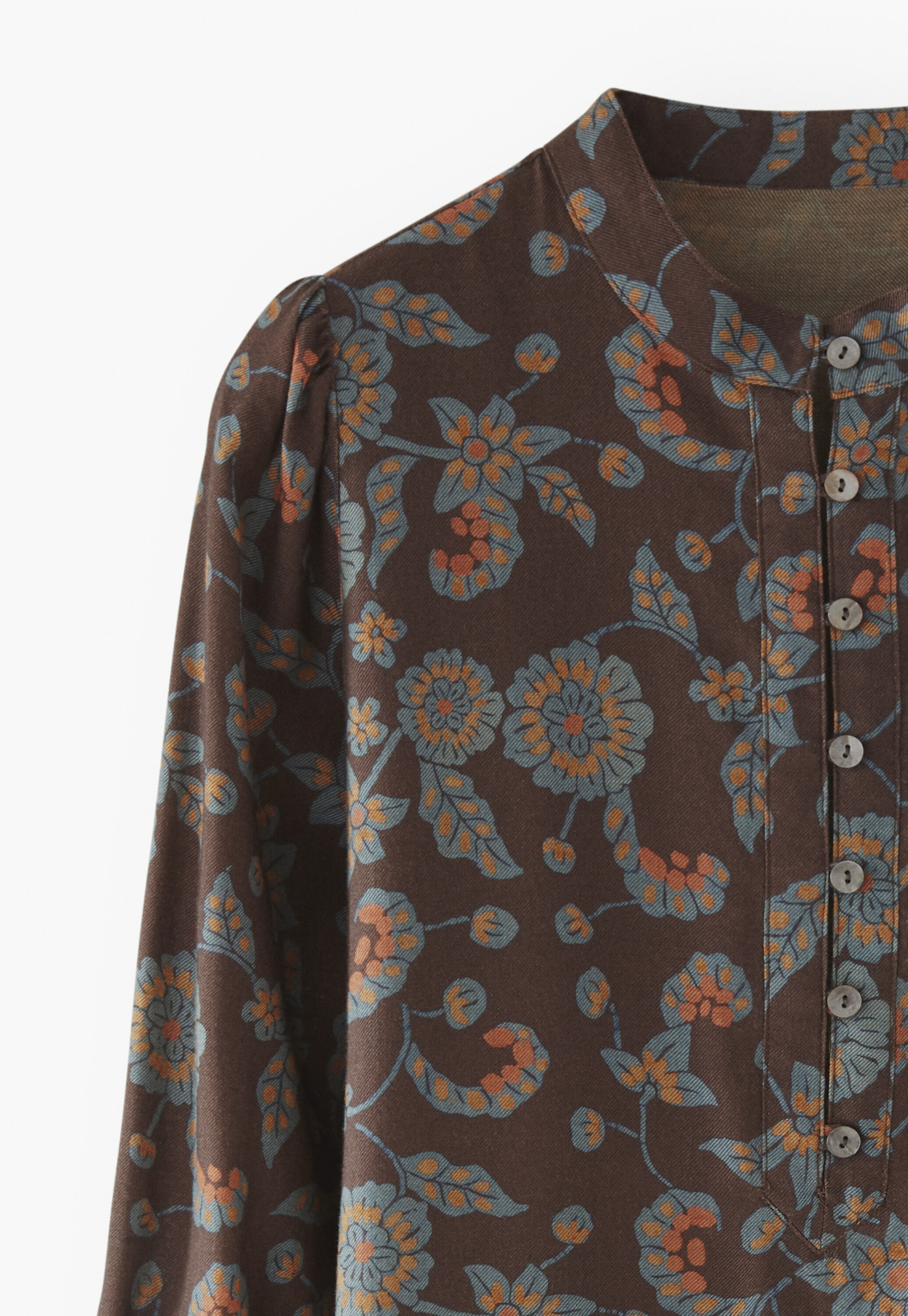 Printed dress, Chocolate denim, large