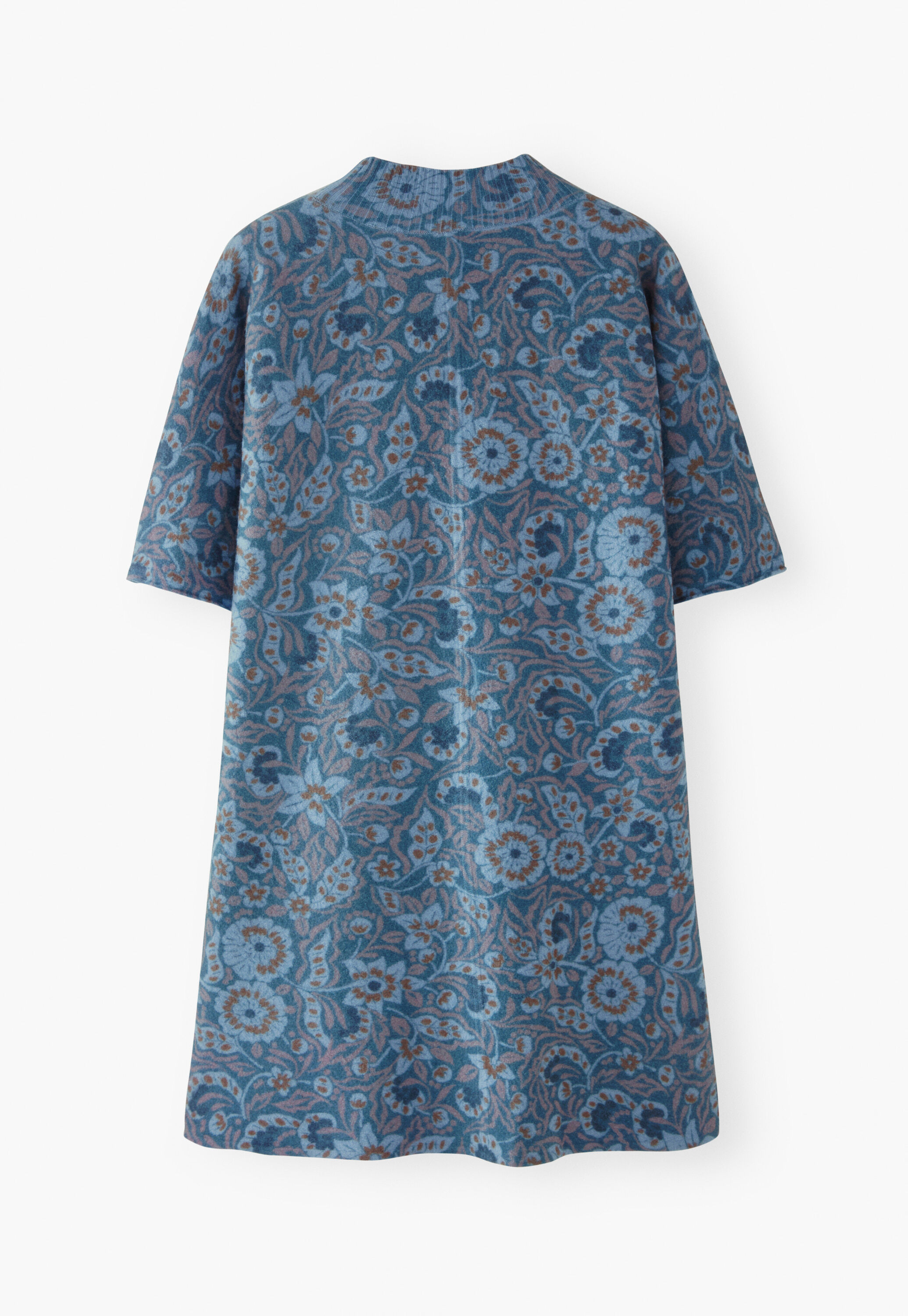 Printed knitted dress, Denim, large