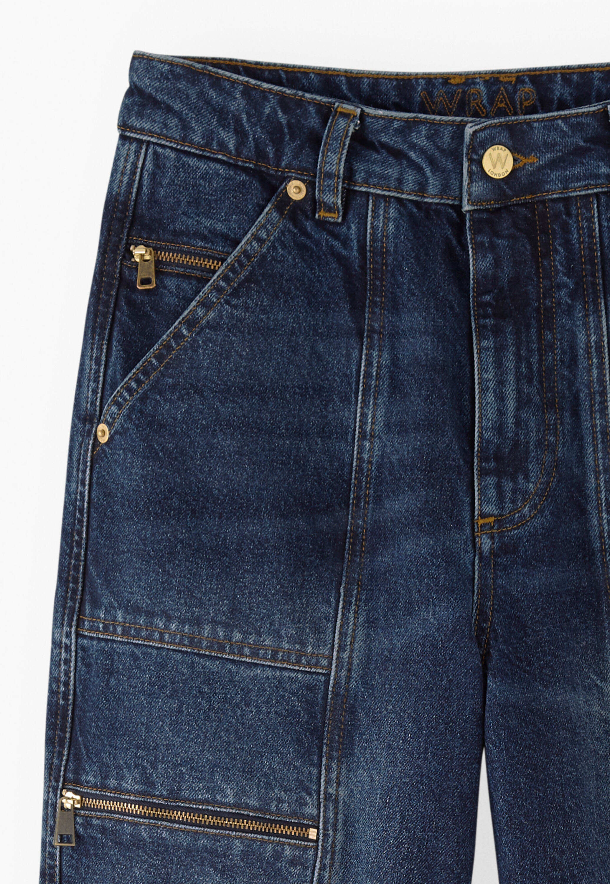 Patchwork horseshoe jeans