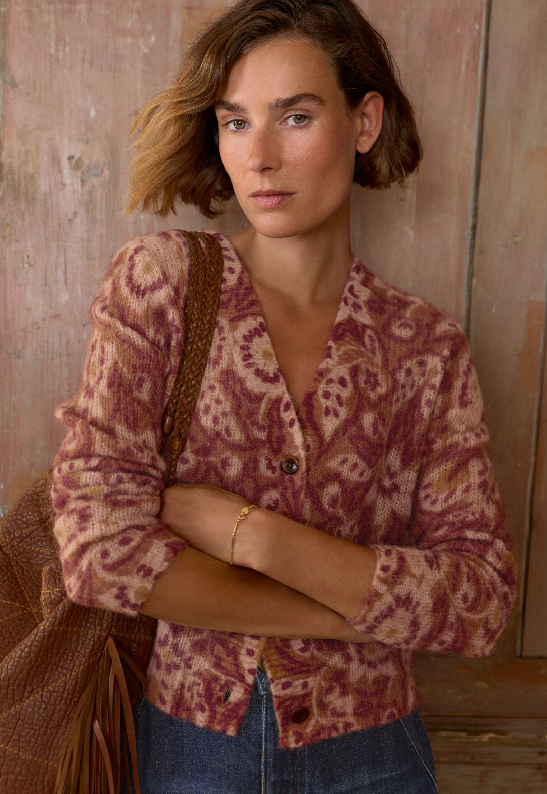 Printed cardigan