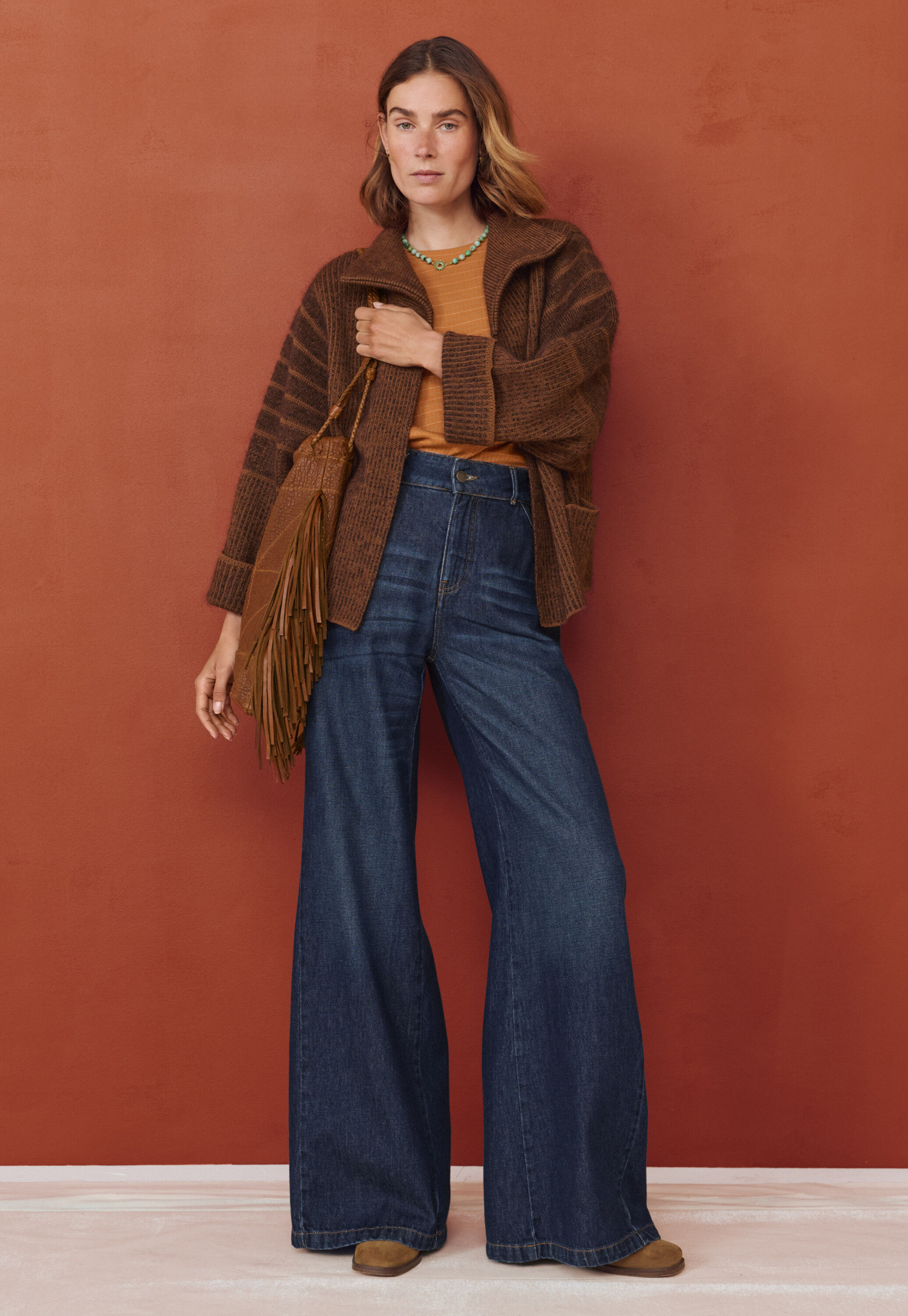 Knitted jacket, Espresso, large