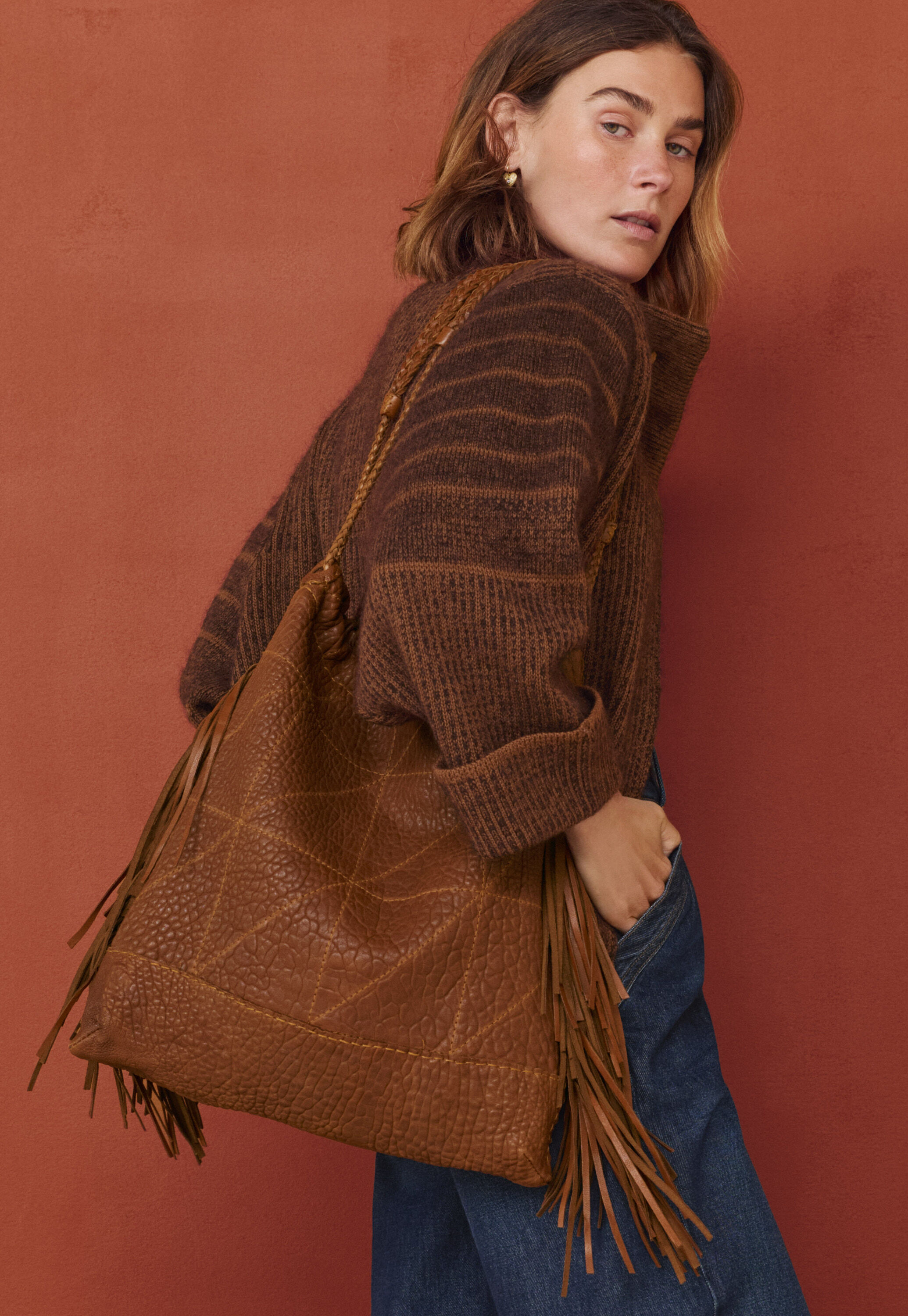 Knitted jacket, Espresso, large