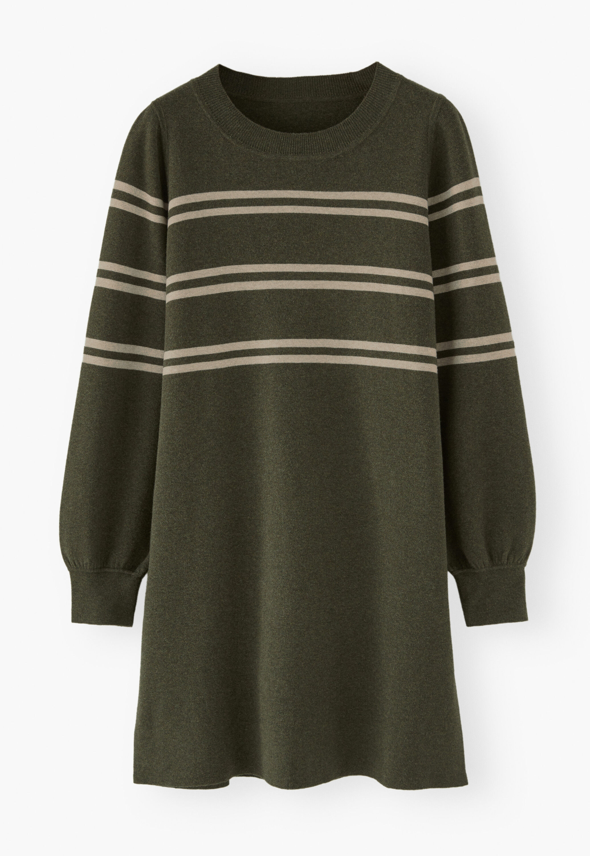 Striped dress, Olive ecru, large