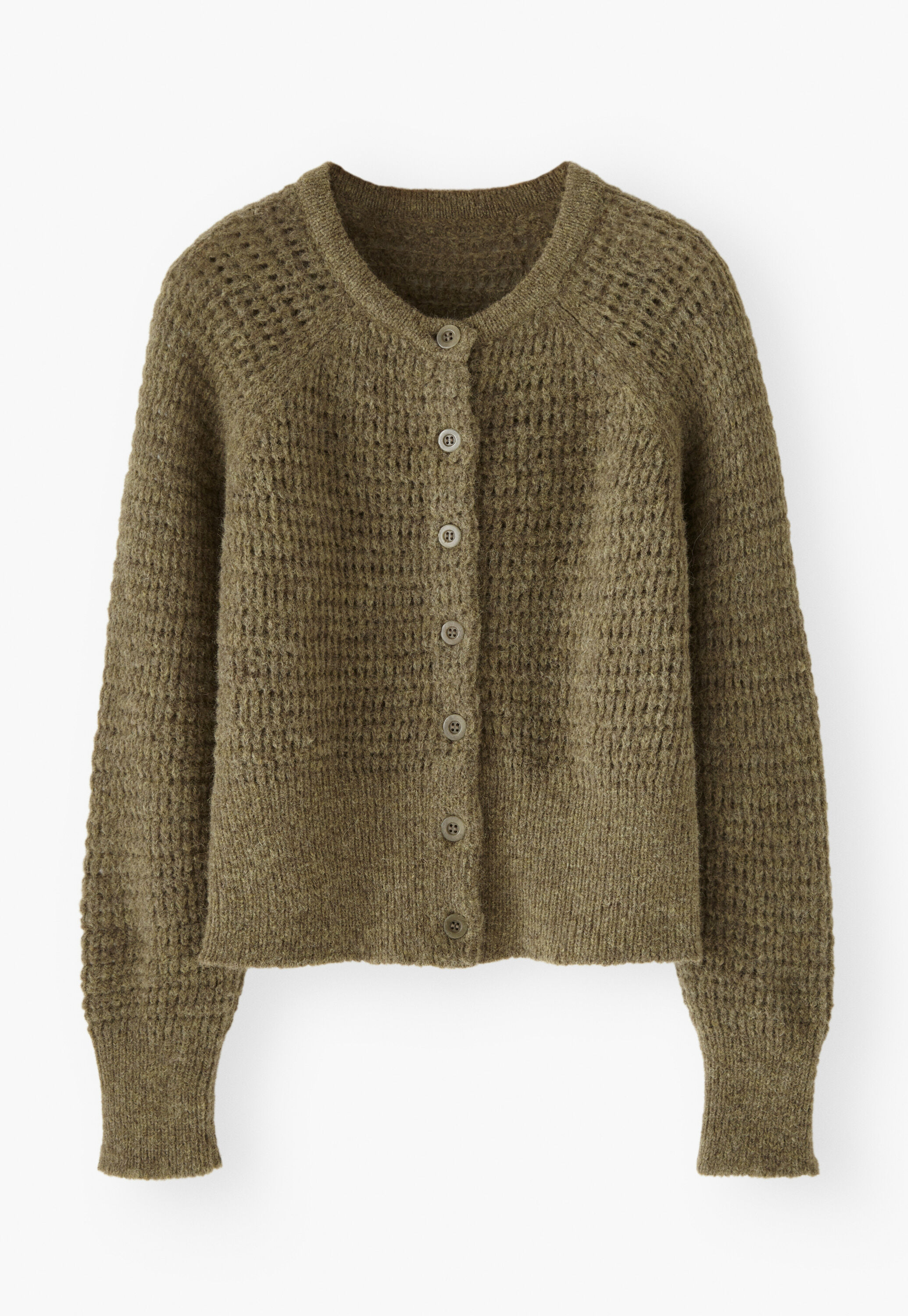 Button-through cardigan, Dark moss, large