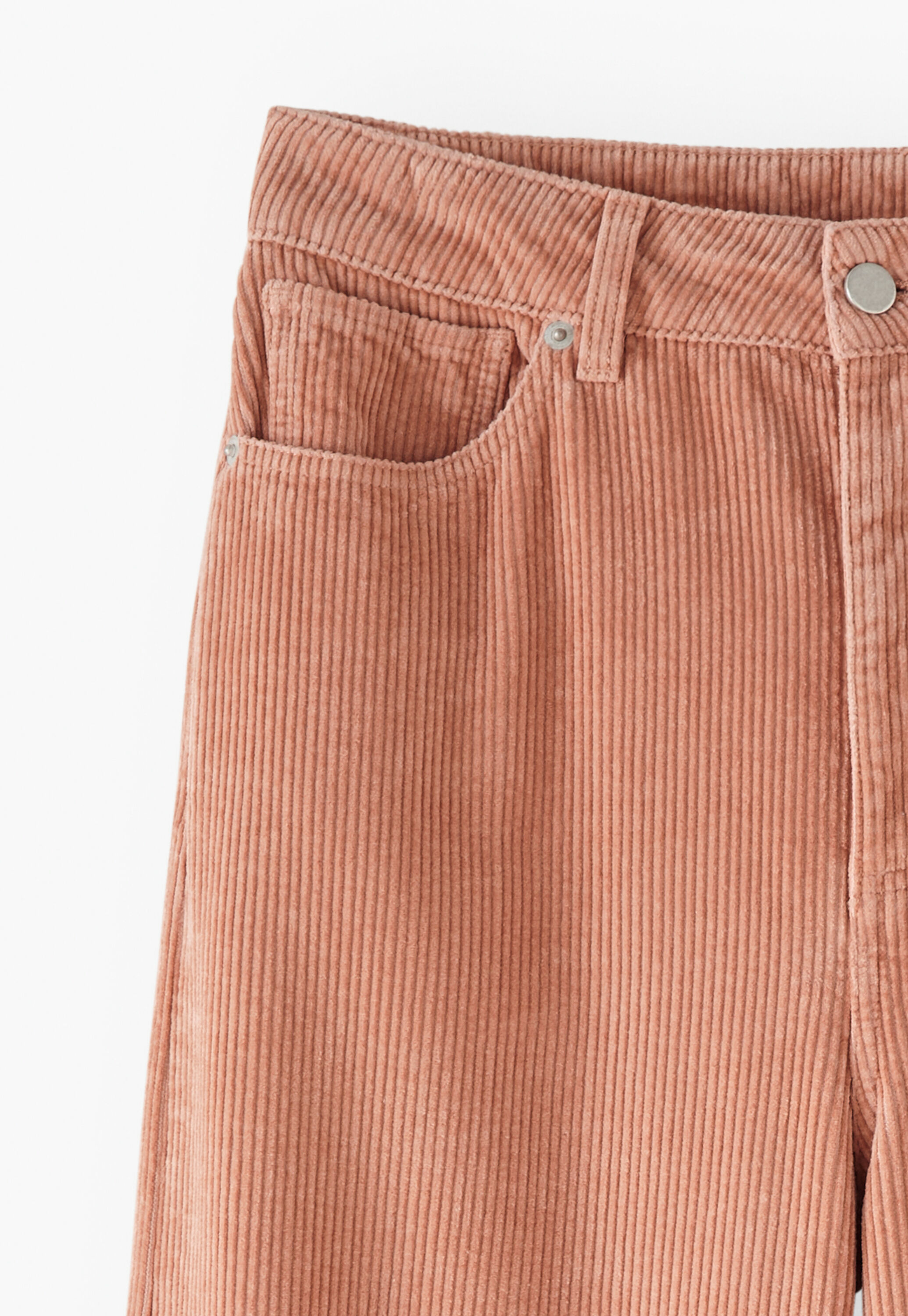 Wide-leg cord trousers, Shell pink, large