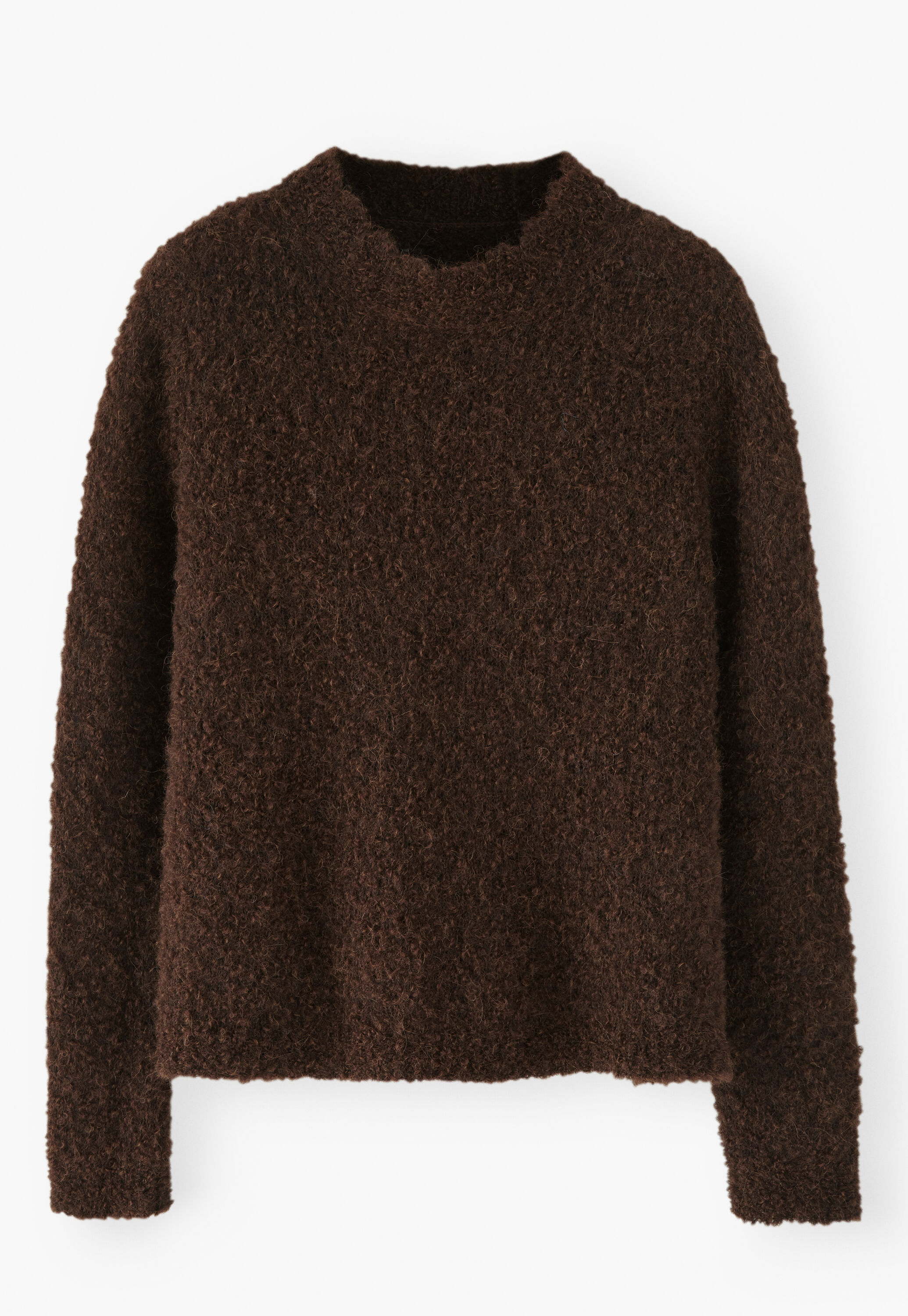 Round-neck sweater, Dark chocolate, large