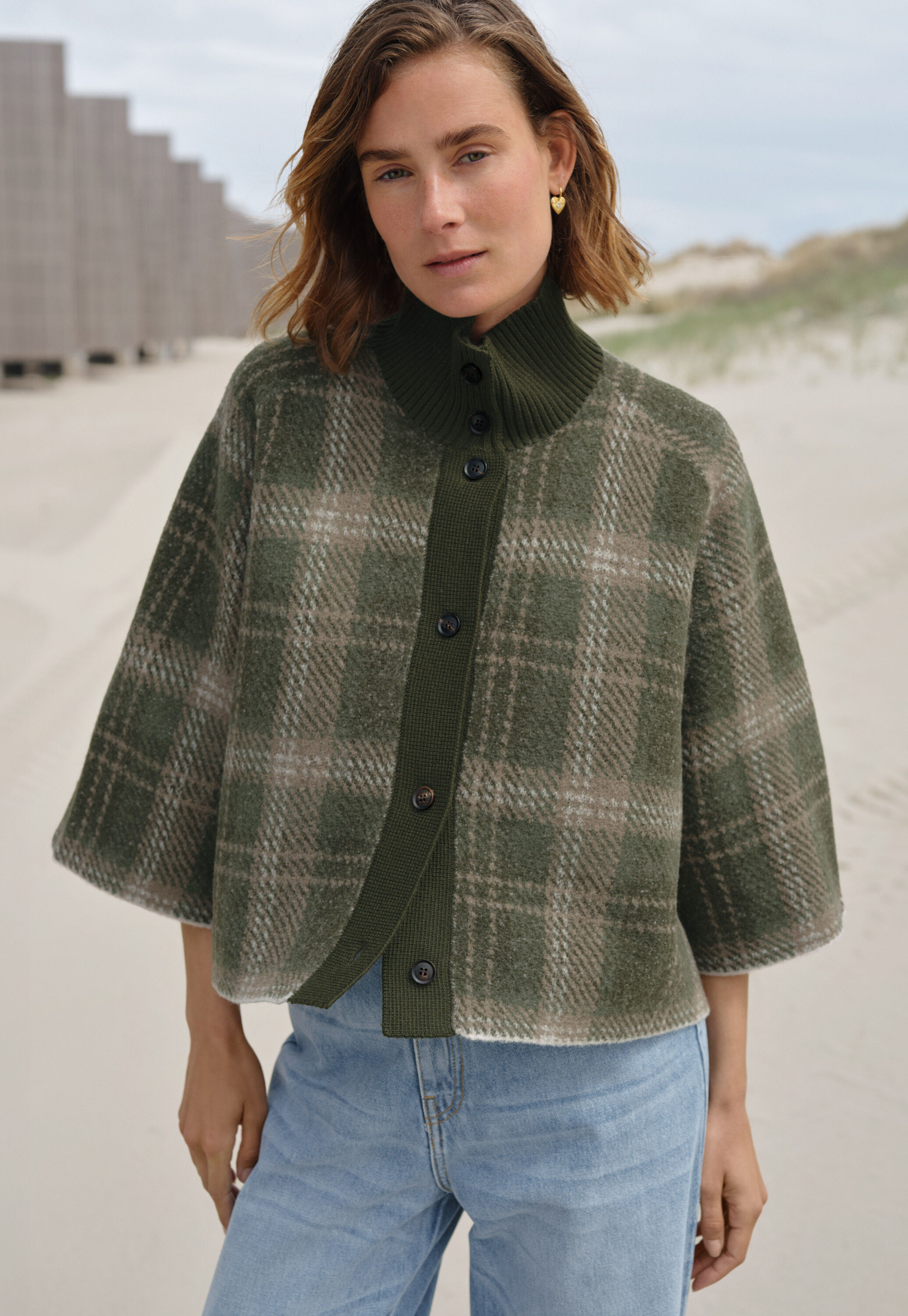 Lace-stitch sweater