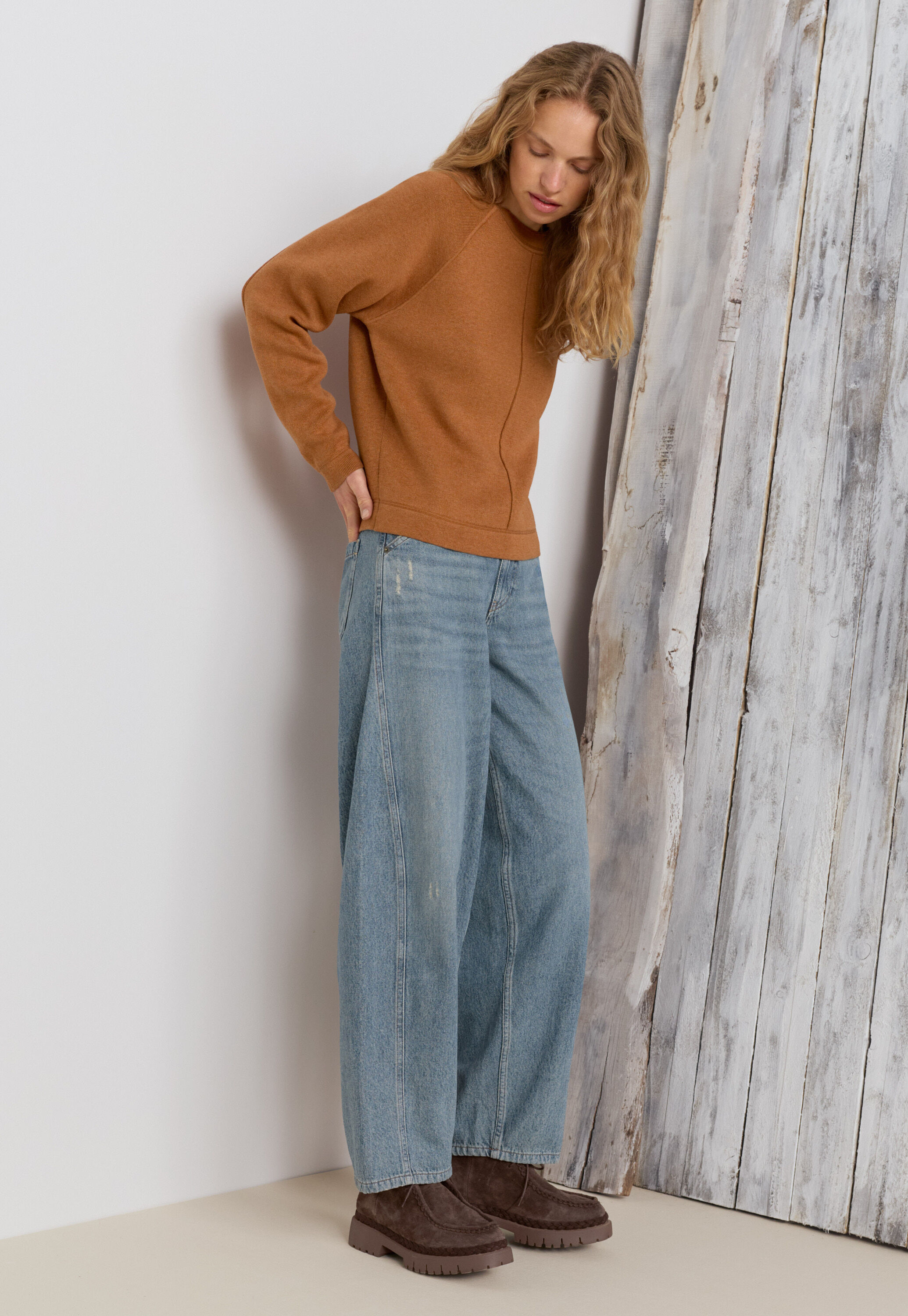 Raglan sweater, Cinnamon, large