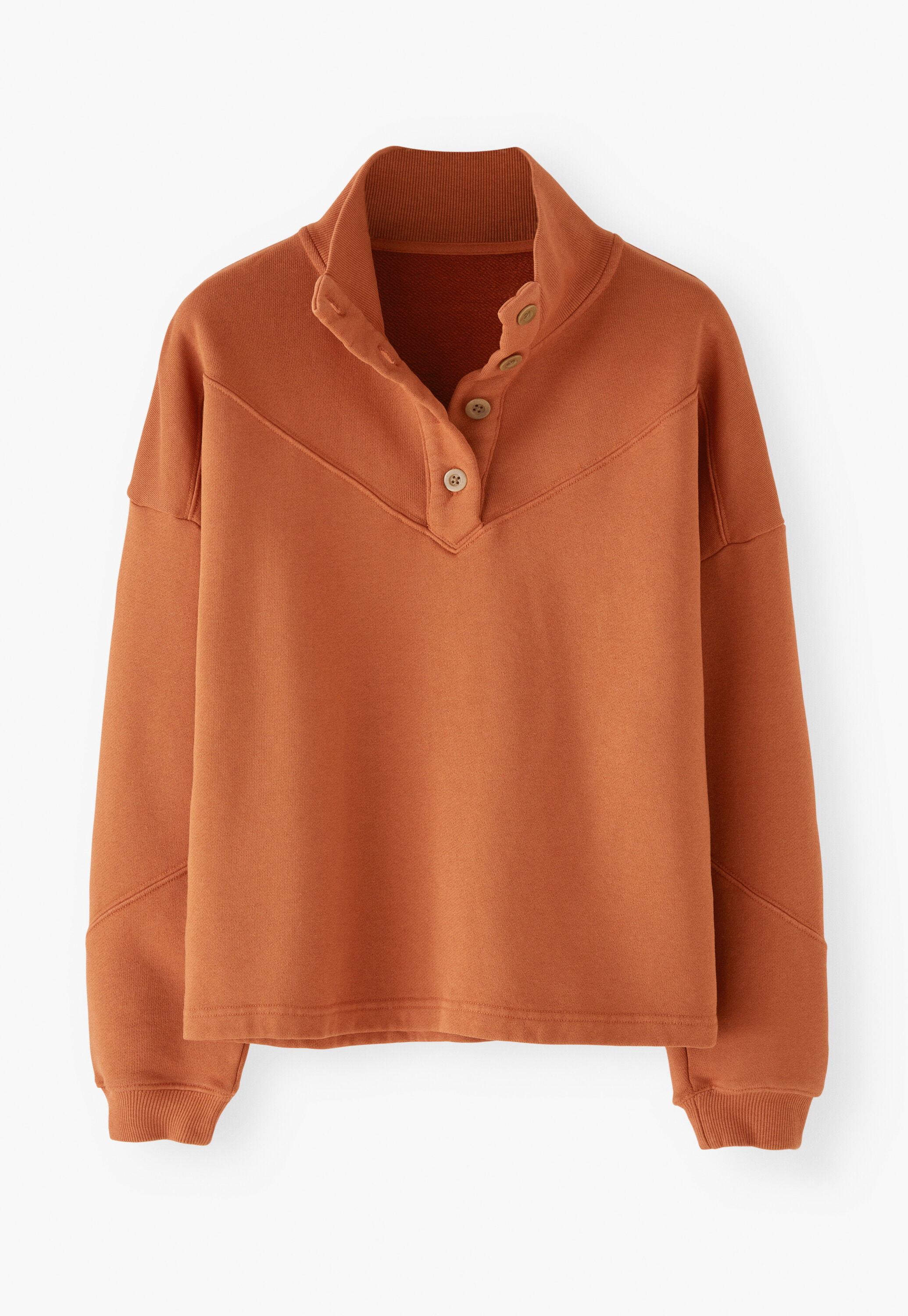 Funnel-neck sweatshirt, Burnt orange, large