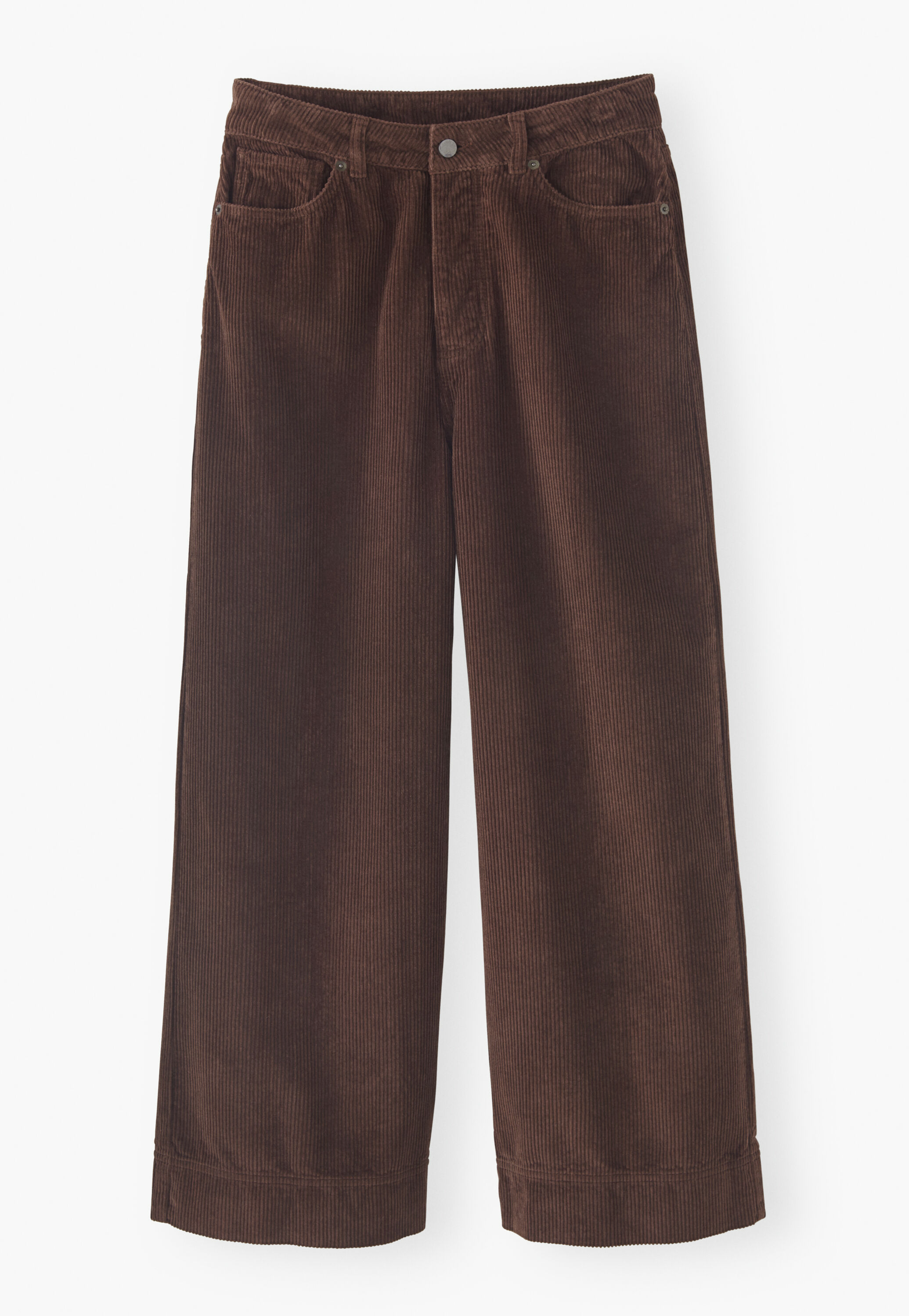 Wide-leg cord trousers