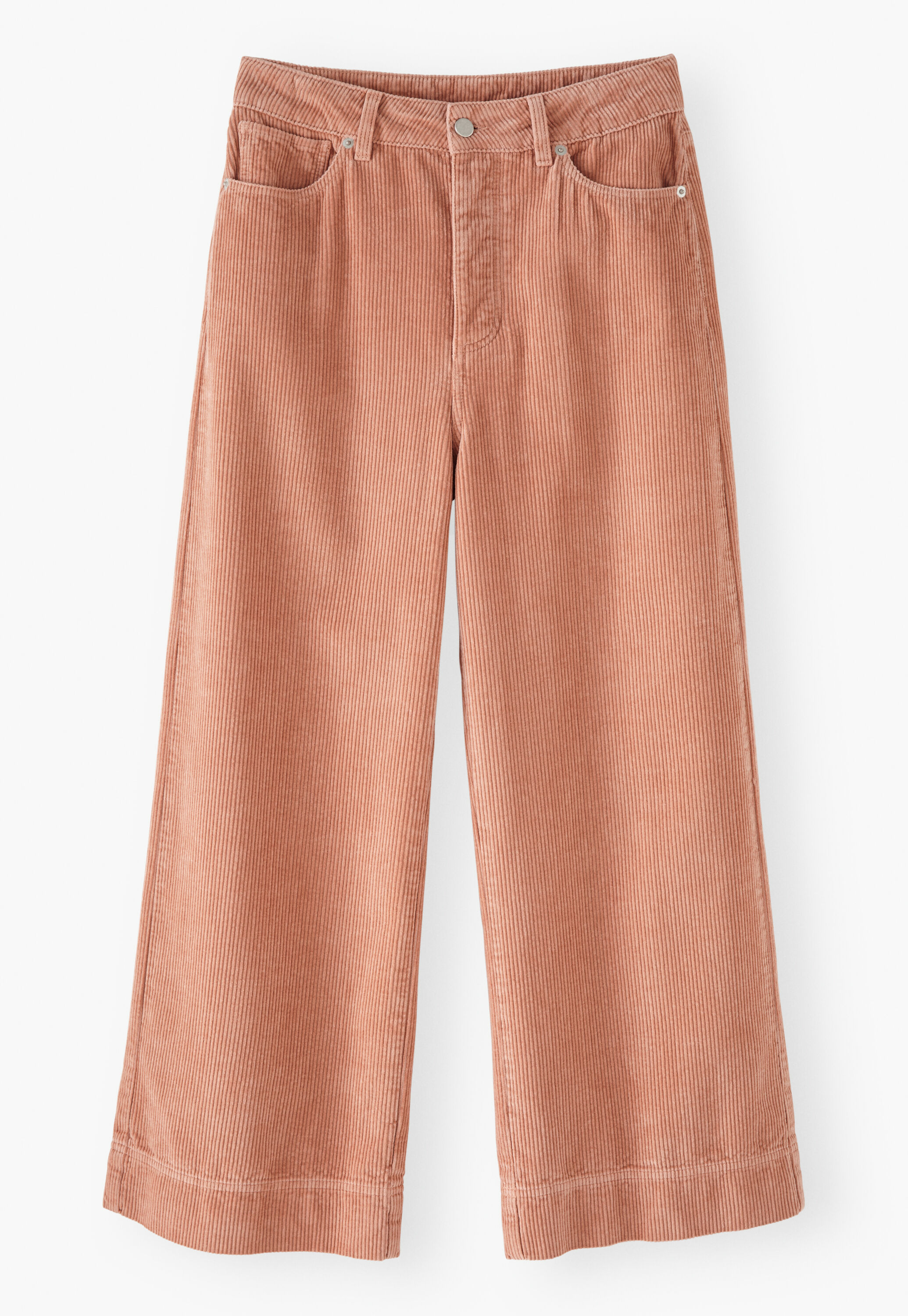 Wide-leg cord trousers
