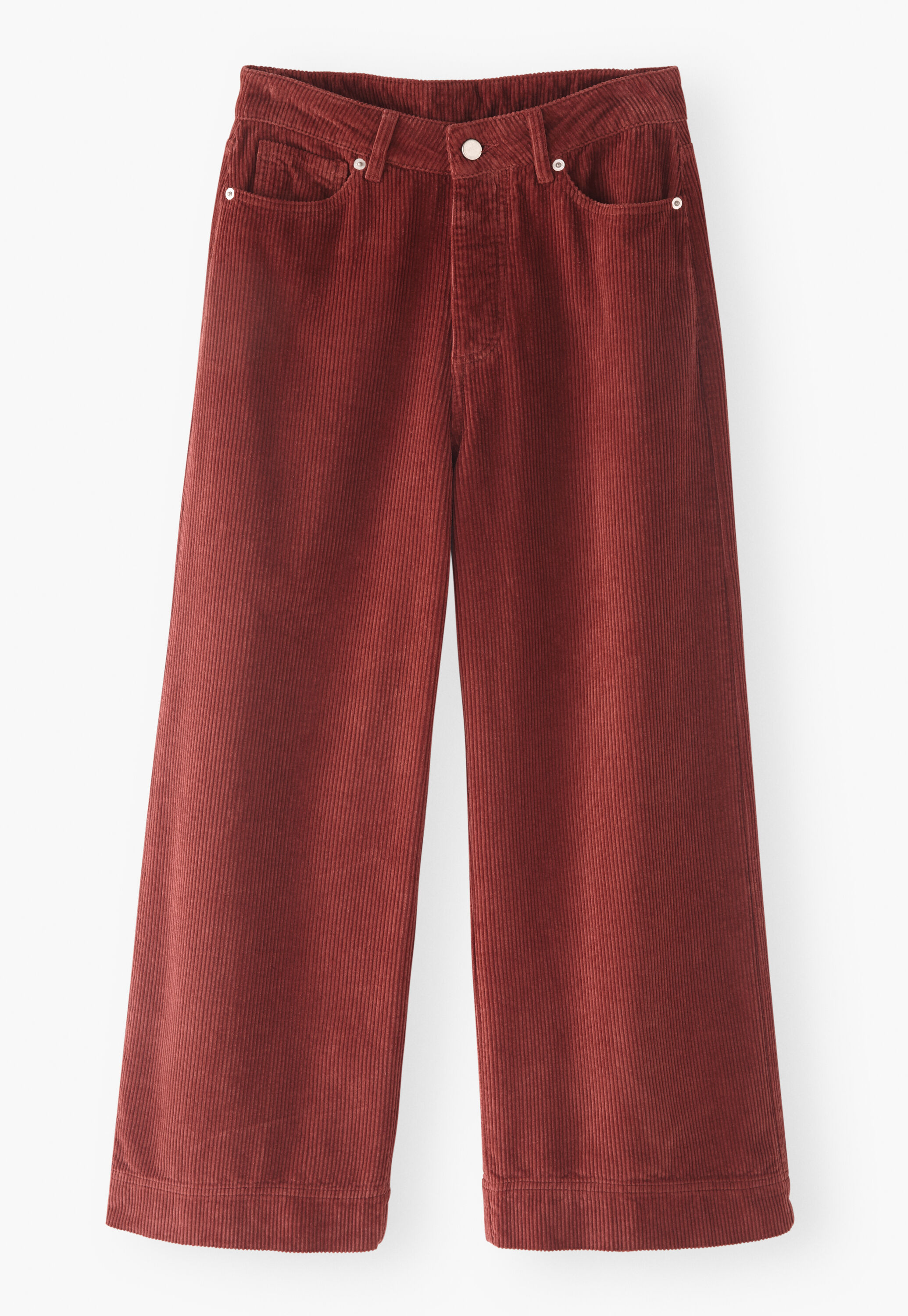 Wide-leg cord trousers