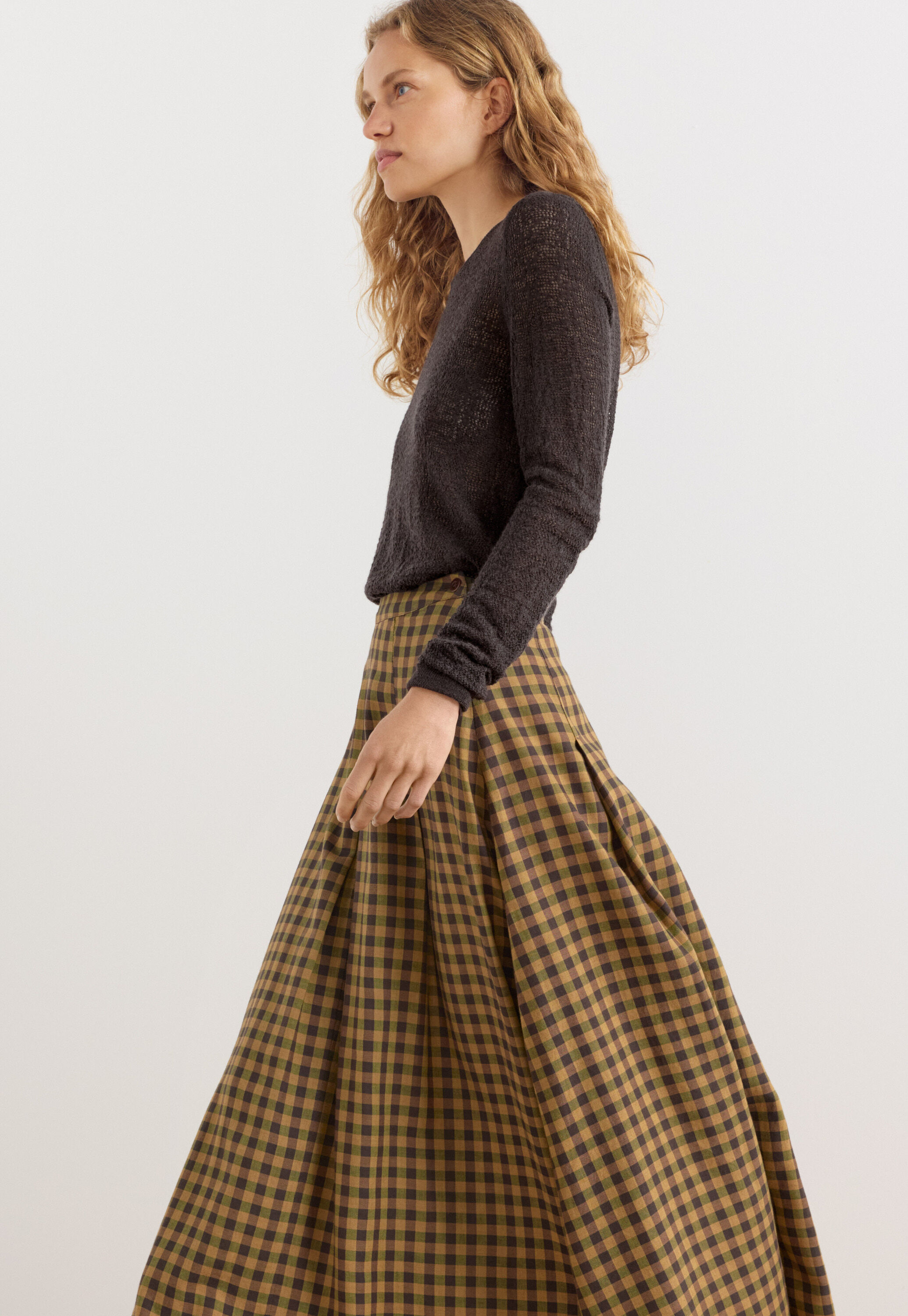 Gingham check skirt