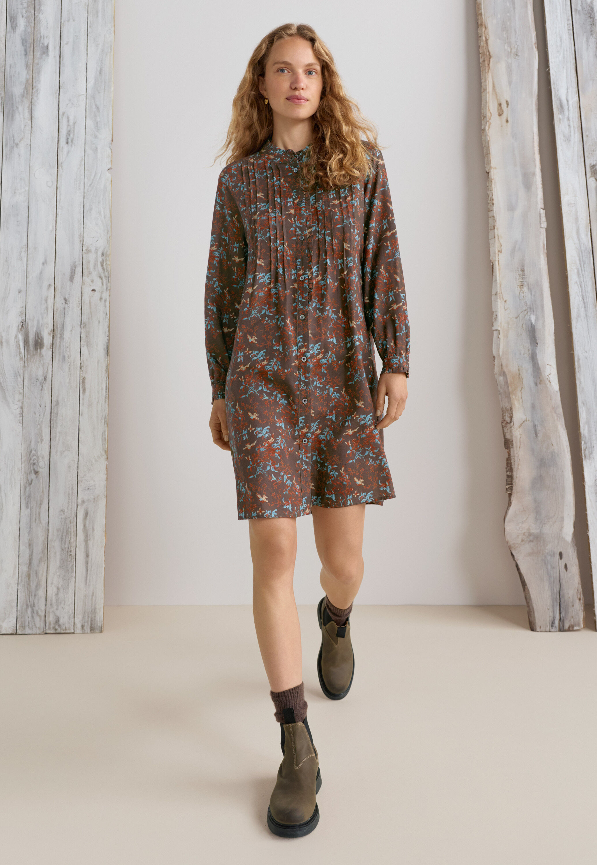 Printed shirtdress