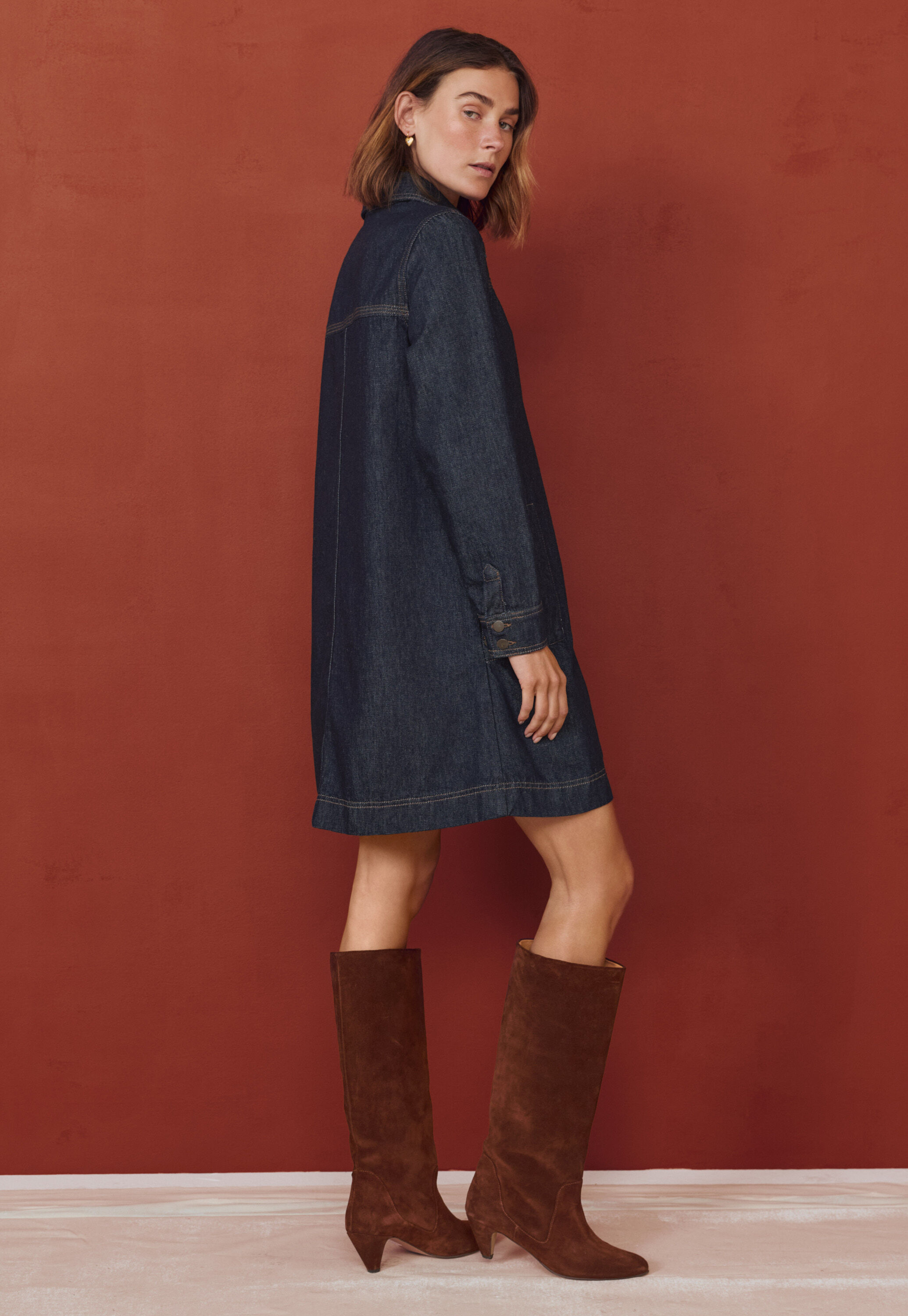 Denim A-line dress