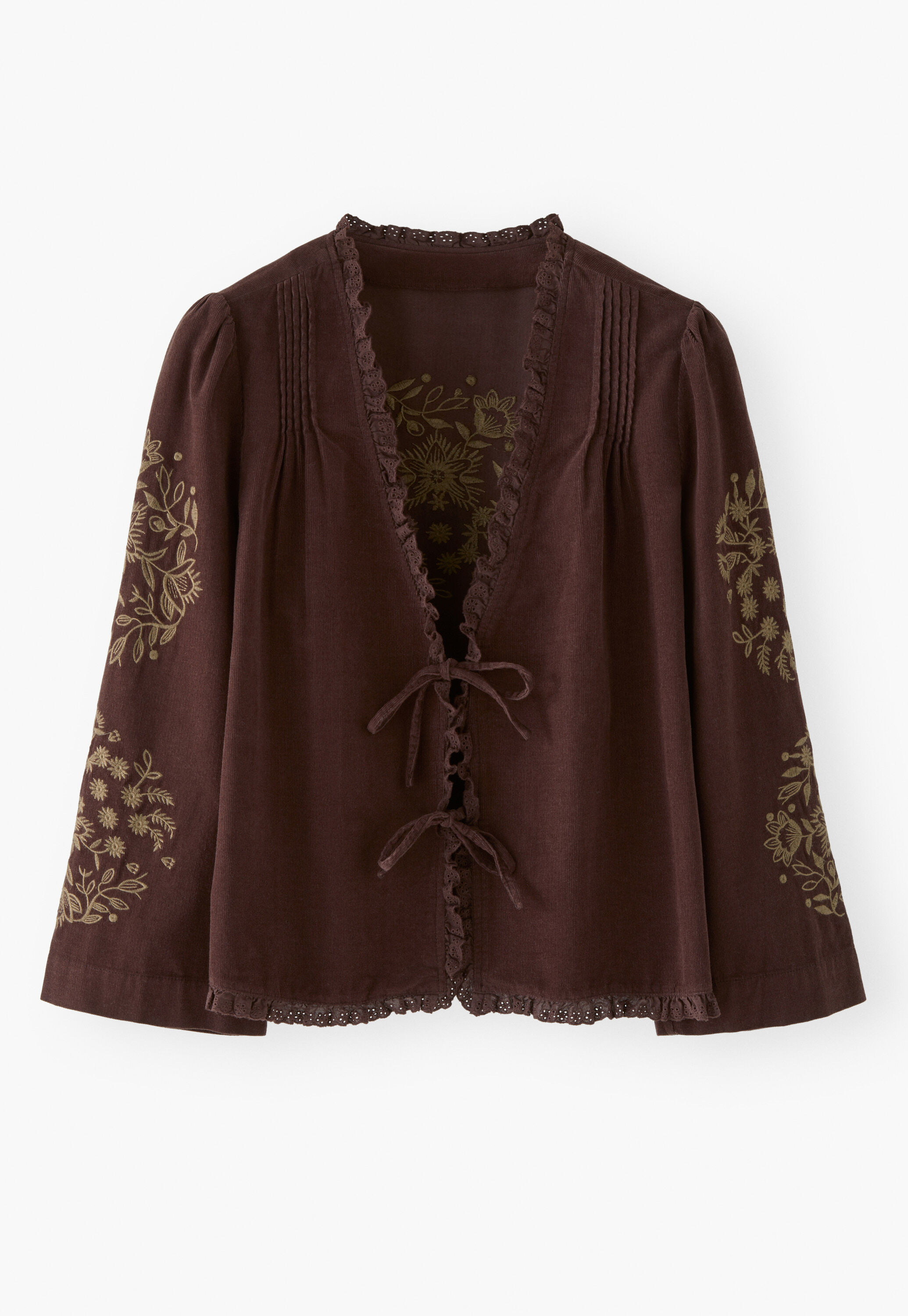 Tie-front cord top