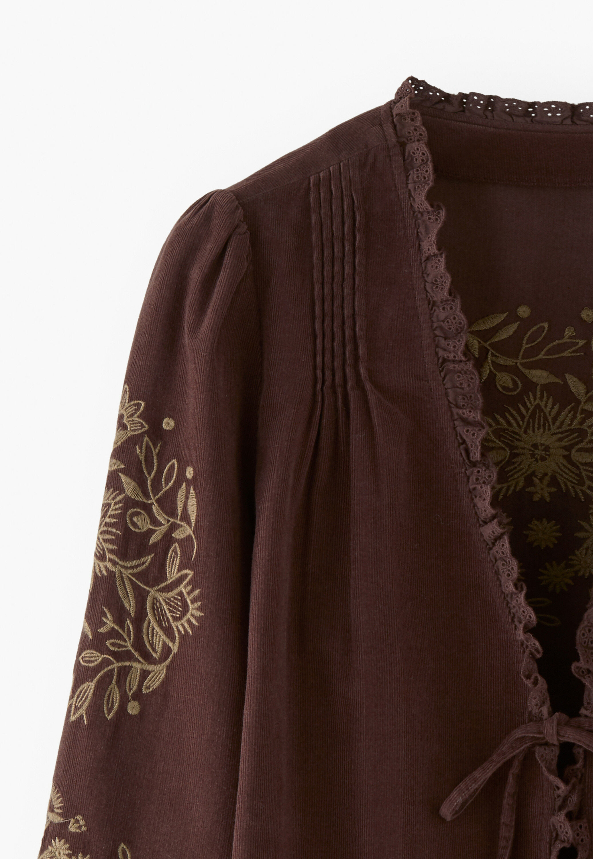 Tie-front cord top