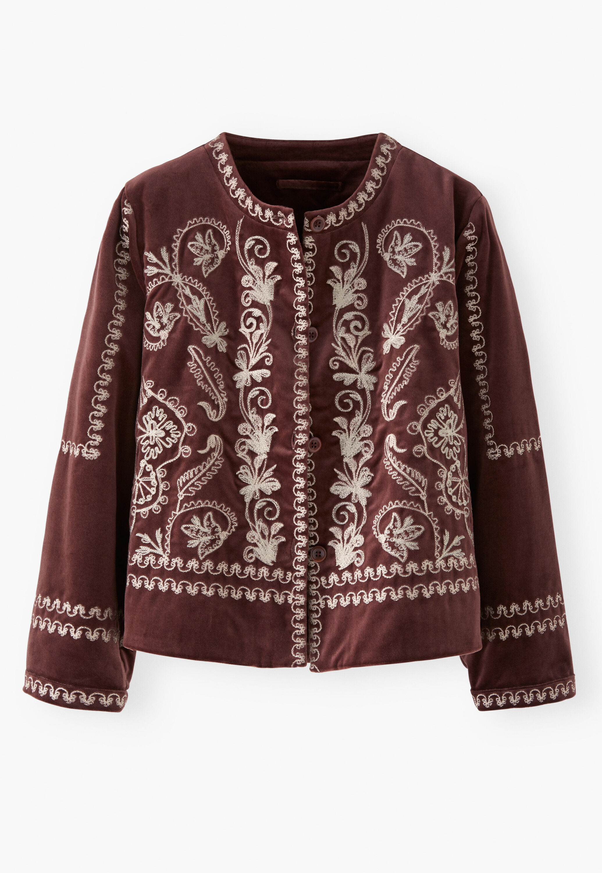 Embroidered velvet jacket