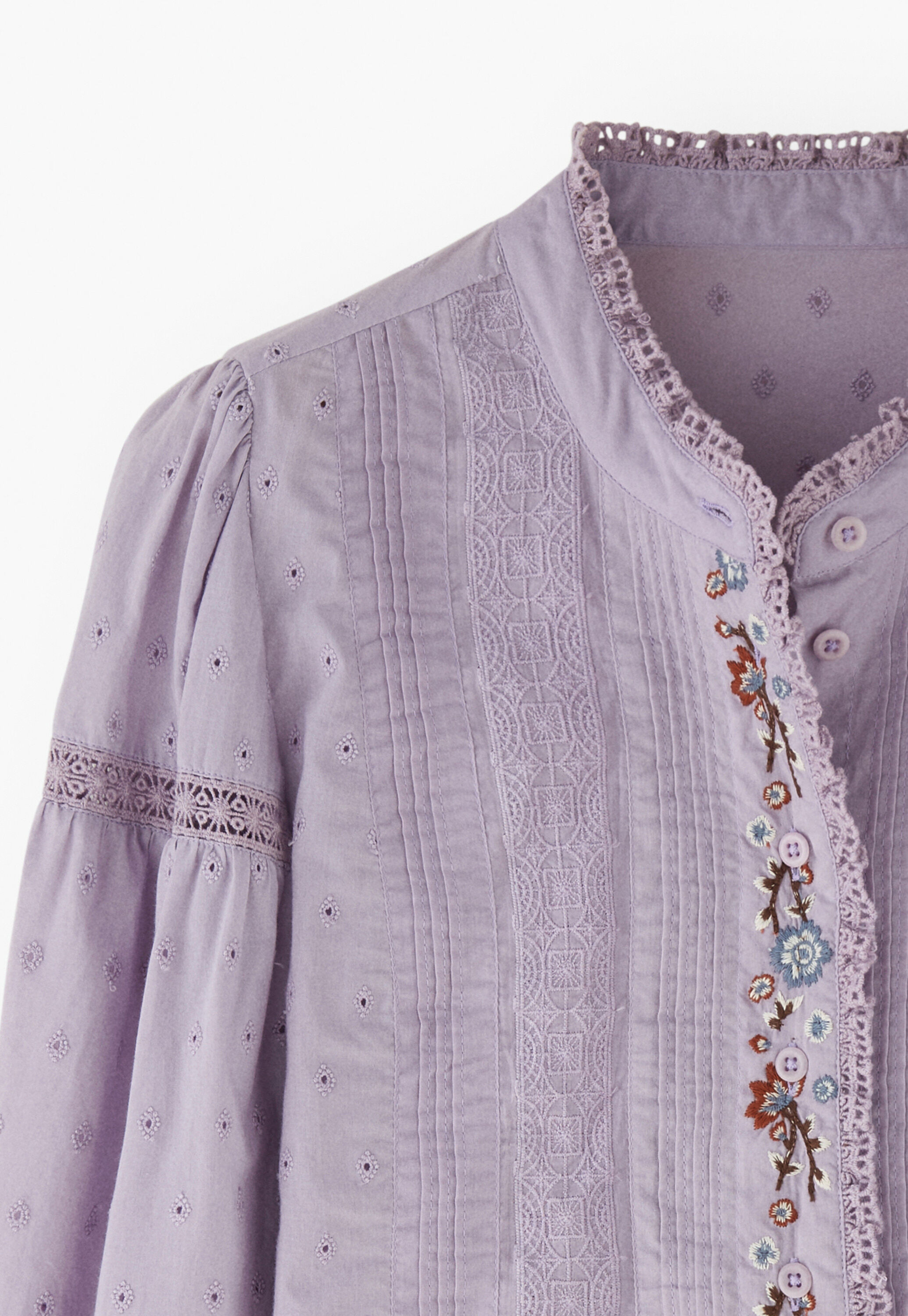 Embroidered broderie blouse