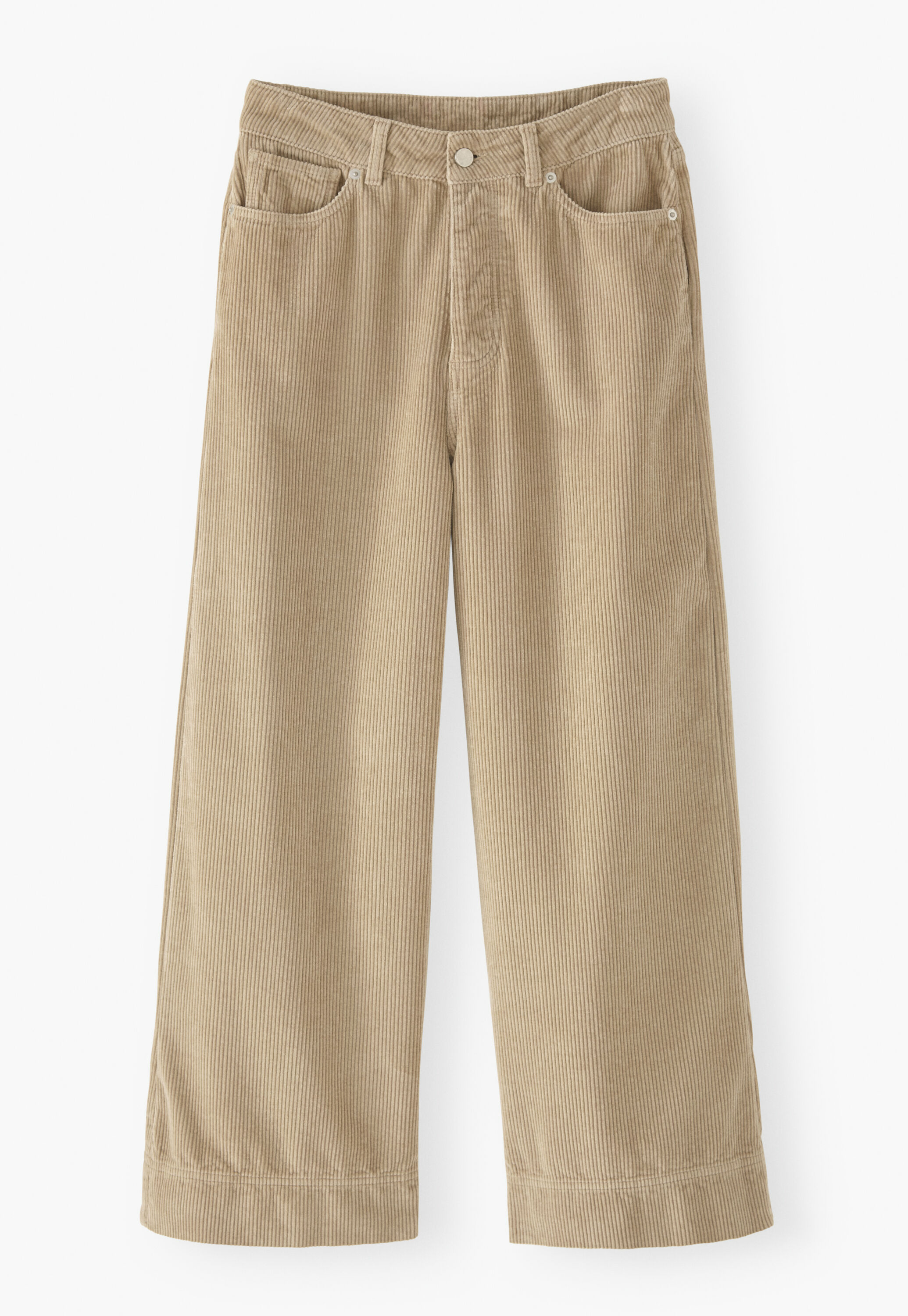 Wide-leg cord trousers