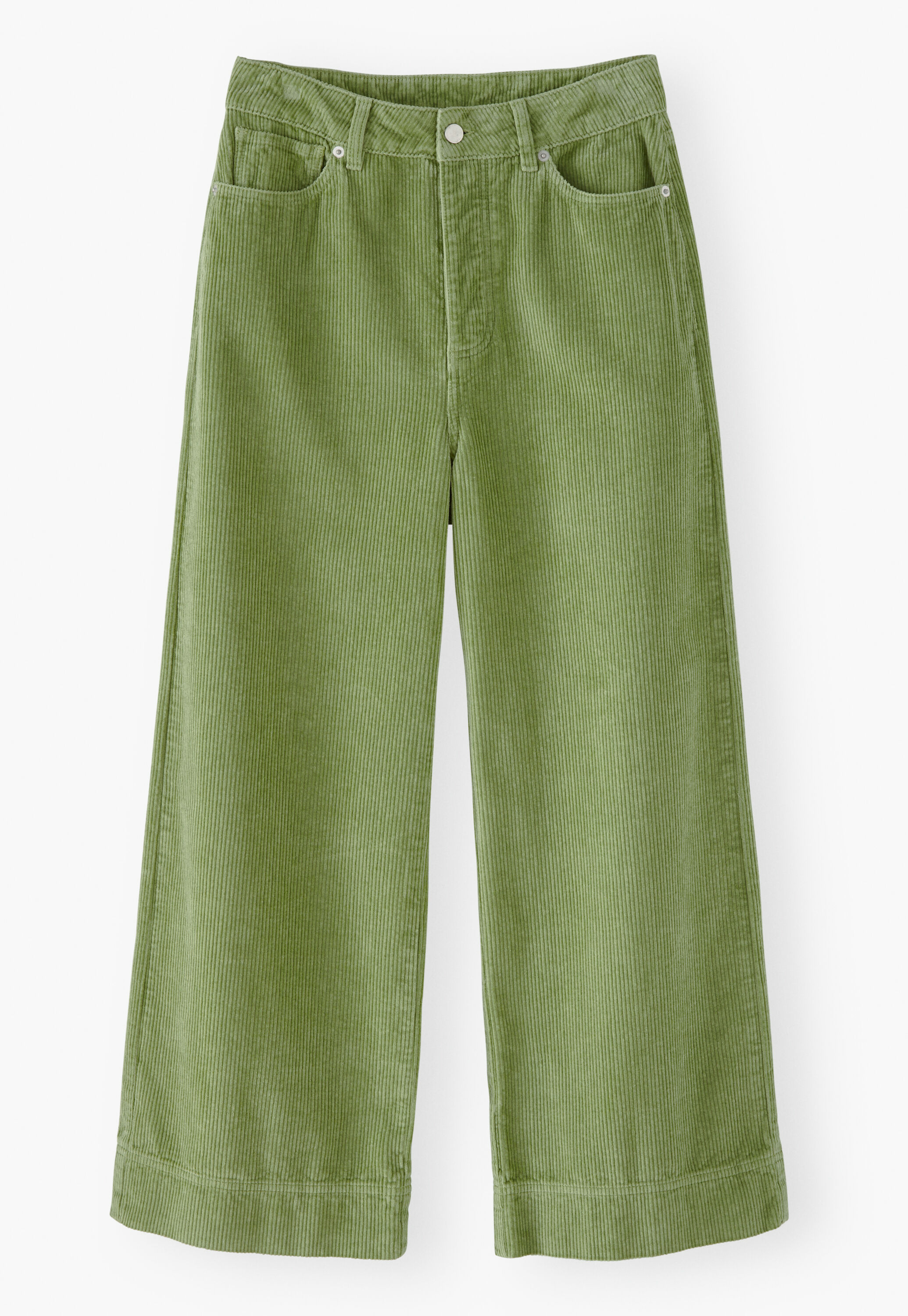 Wide-leg cord trousers