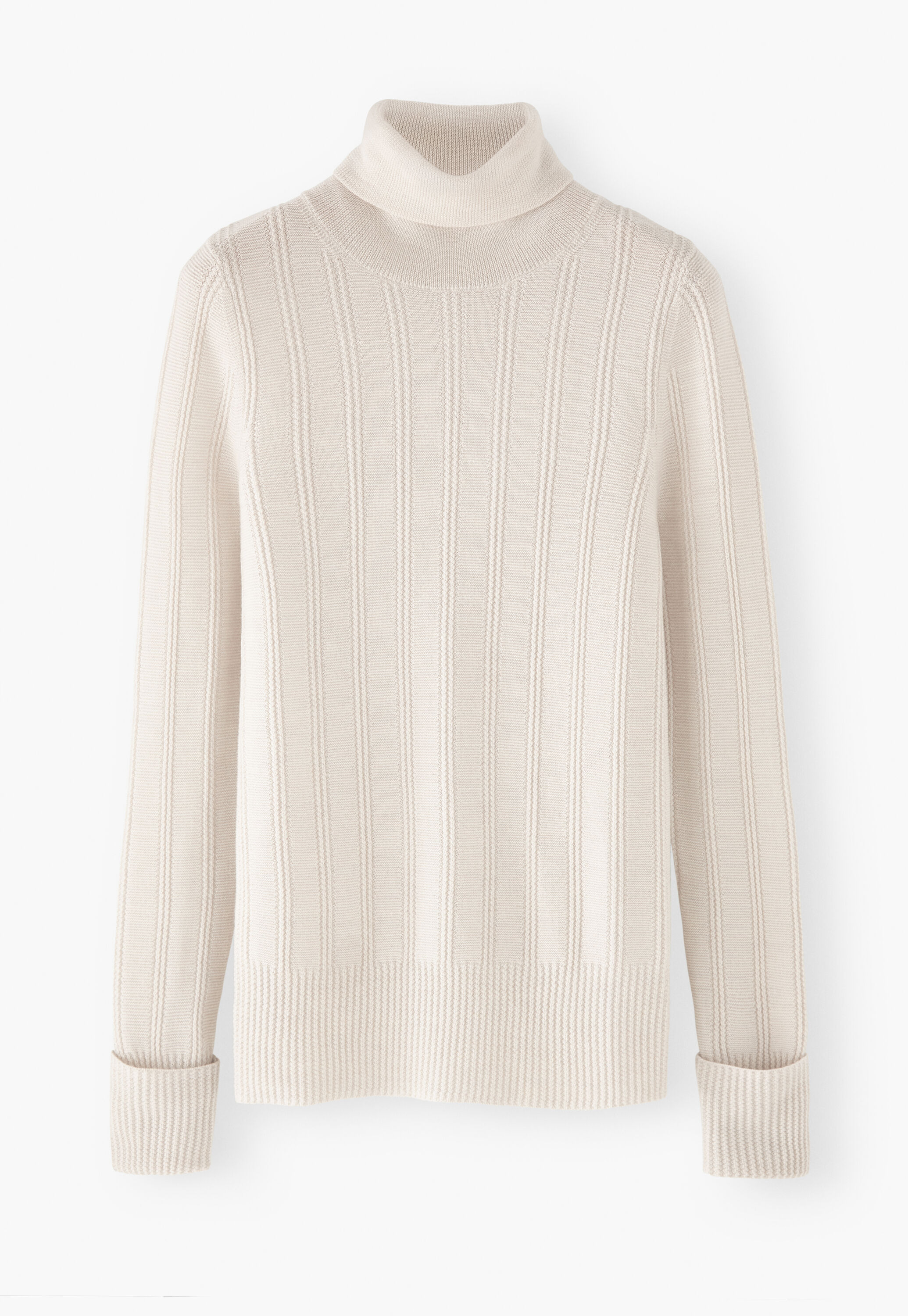 Roll-neck sweater, Ivory, large