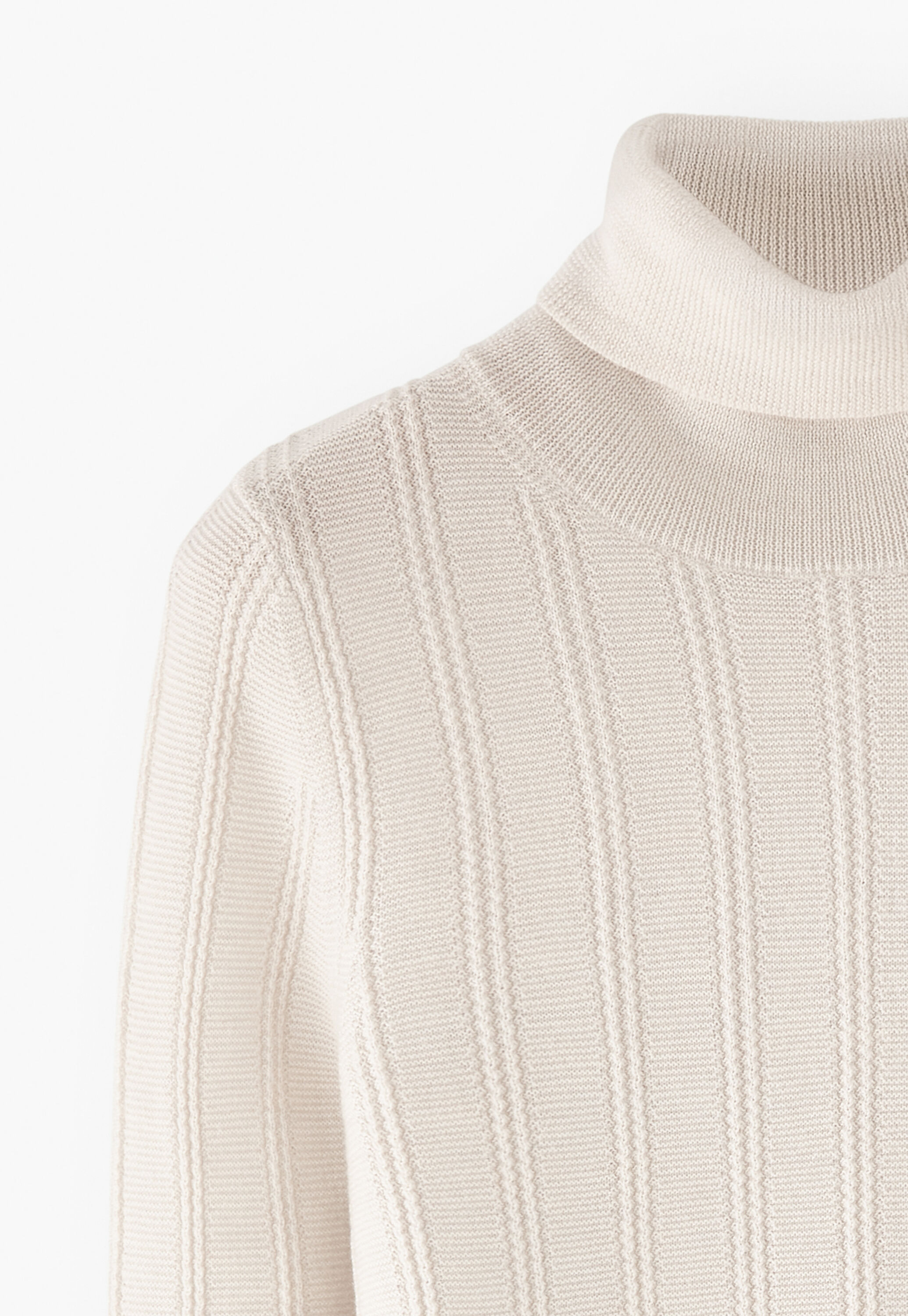 Roll-neck sweater, Ivory, large