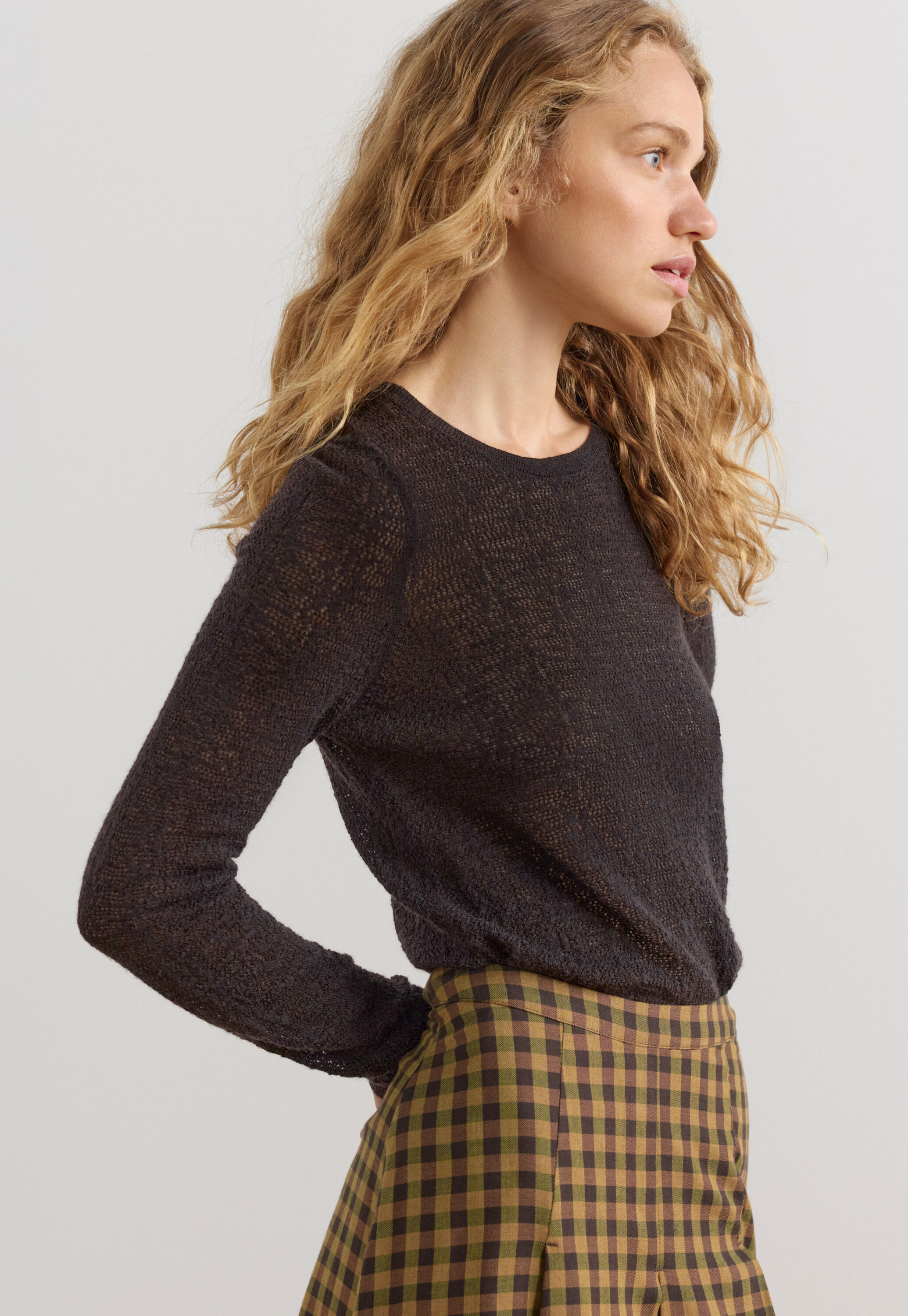 Lace-knit sweater