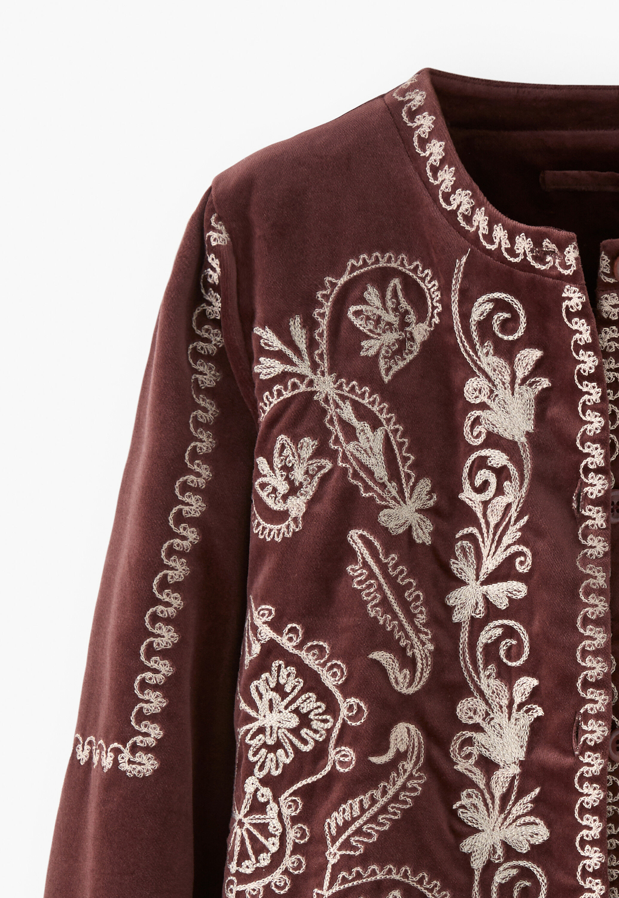 Embroidered velvet jacket